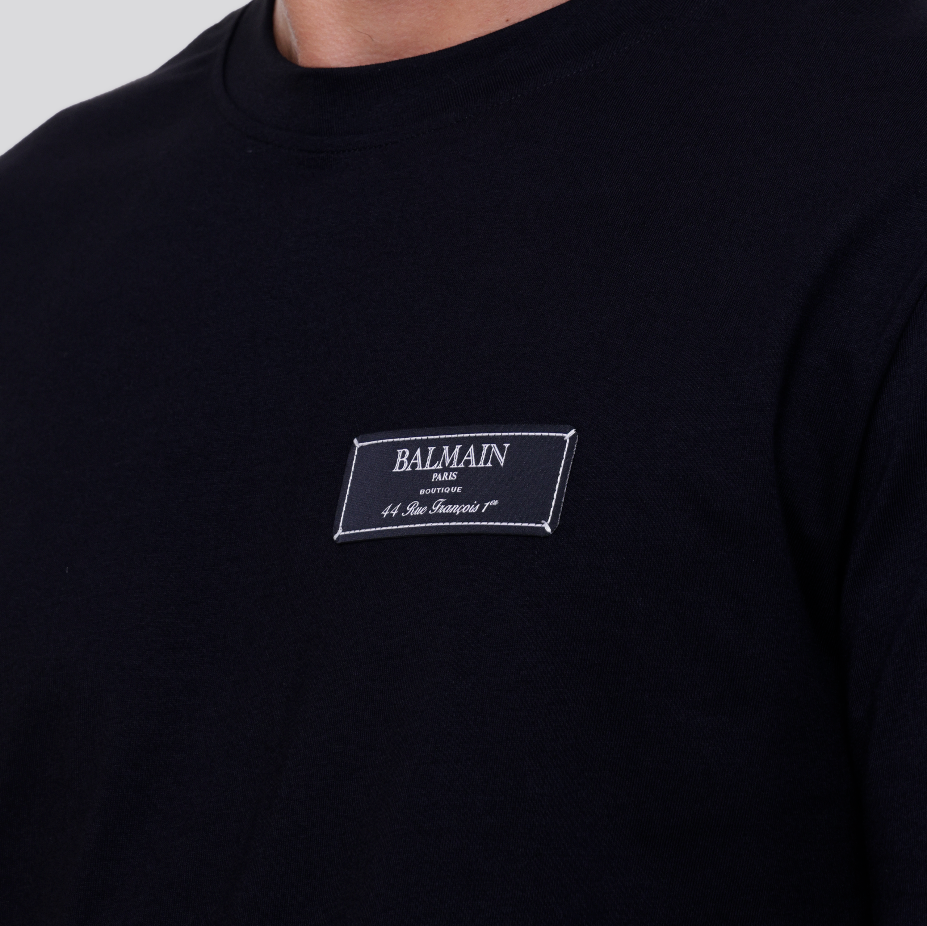 Camiseta Negra Balmain Pierre Balmain Label