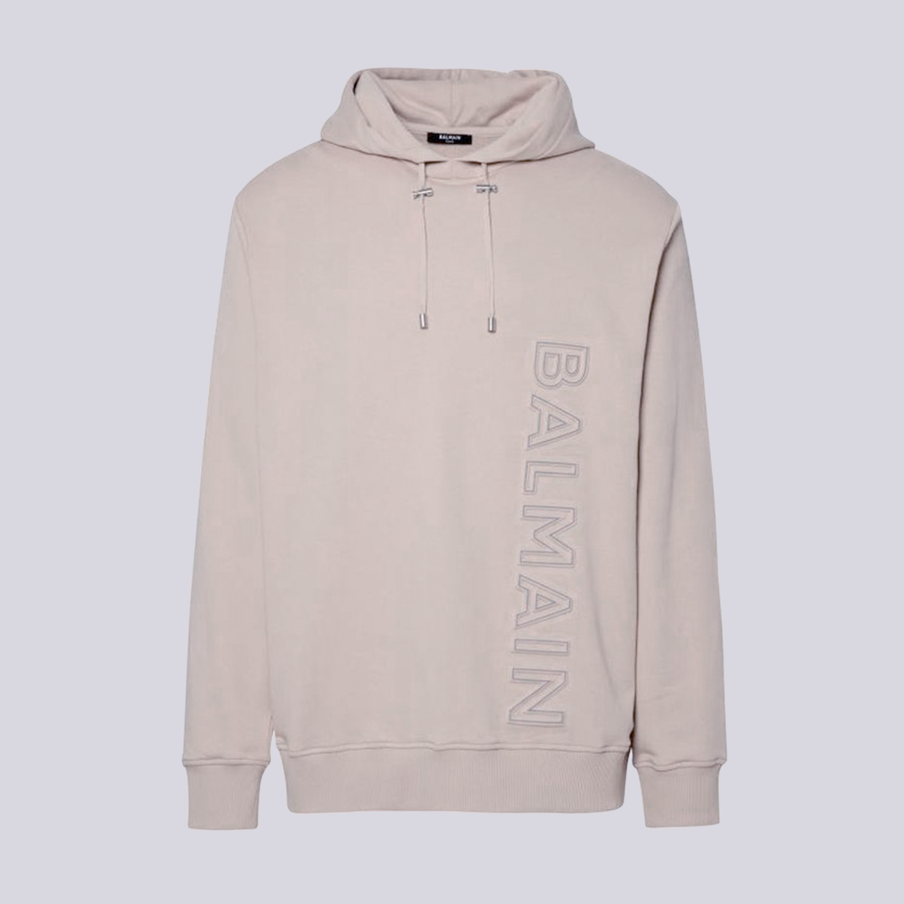 Buzo Tipo Hoodie Beige Balmain Horizontal Logo