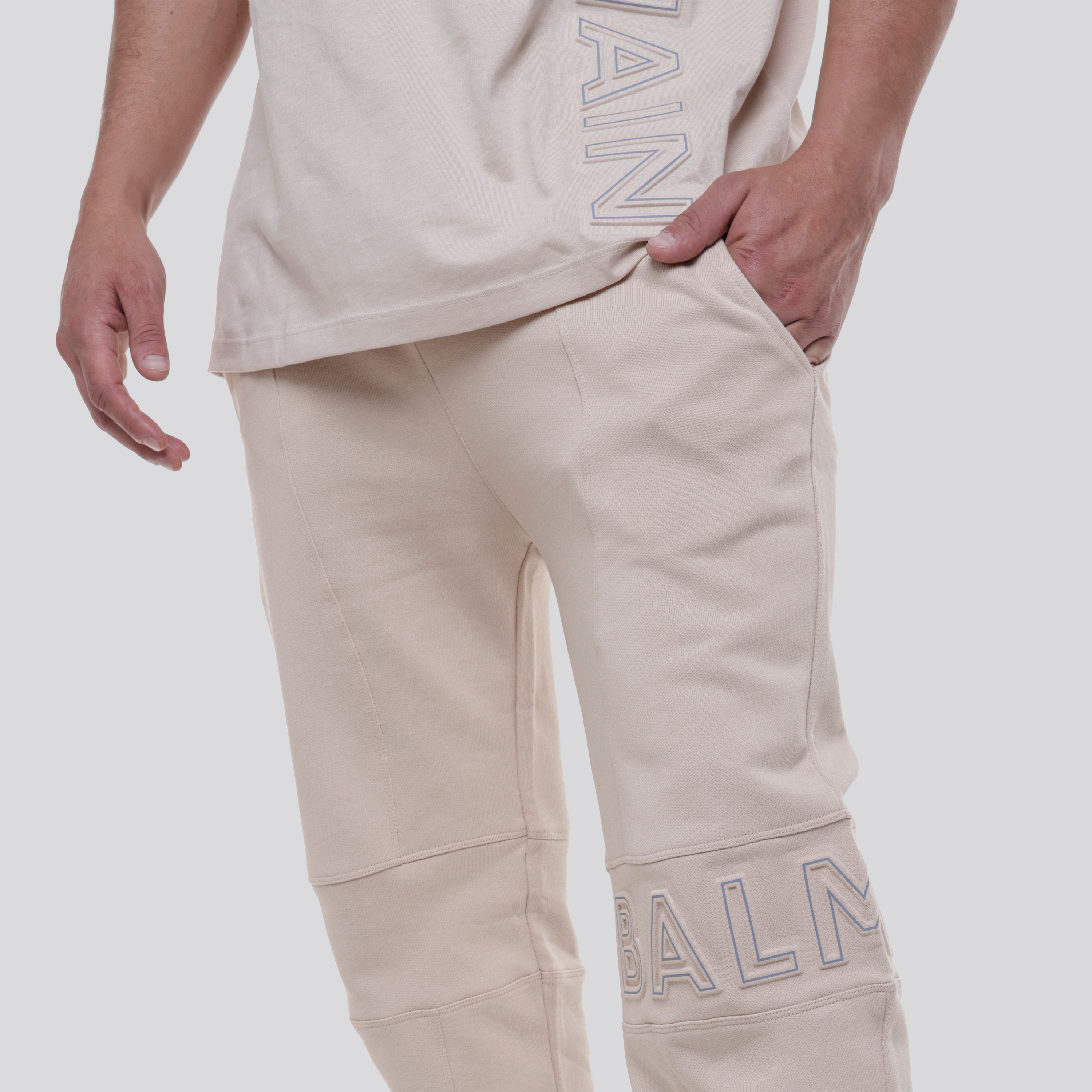 Sudadera Beige Balmain Knee Logo