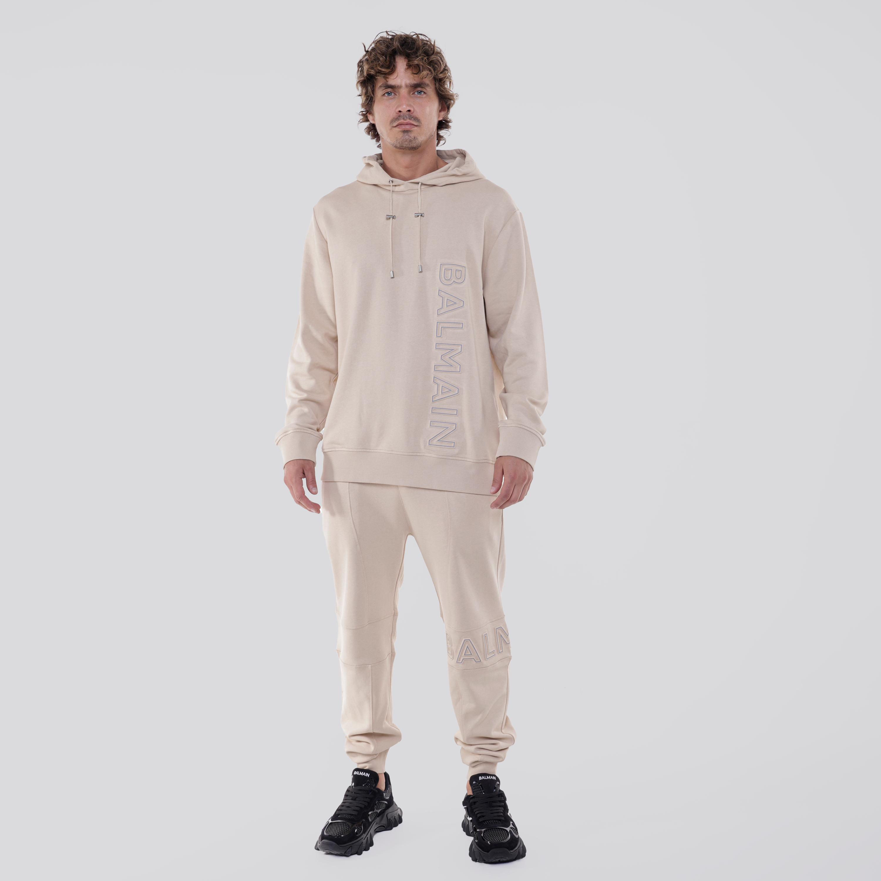 Sudadera Beige Balmain Knee Logo