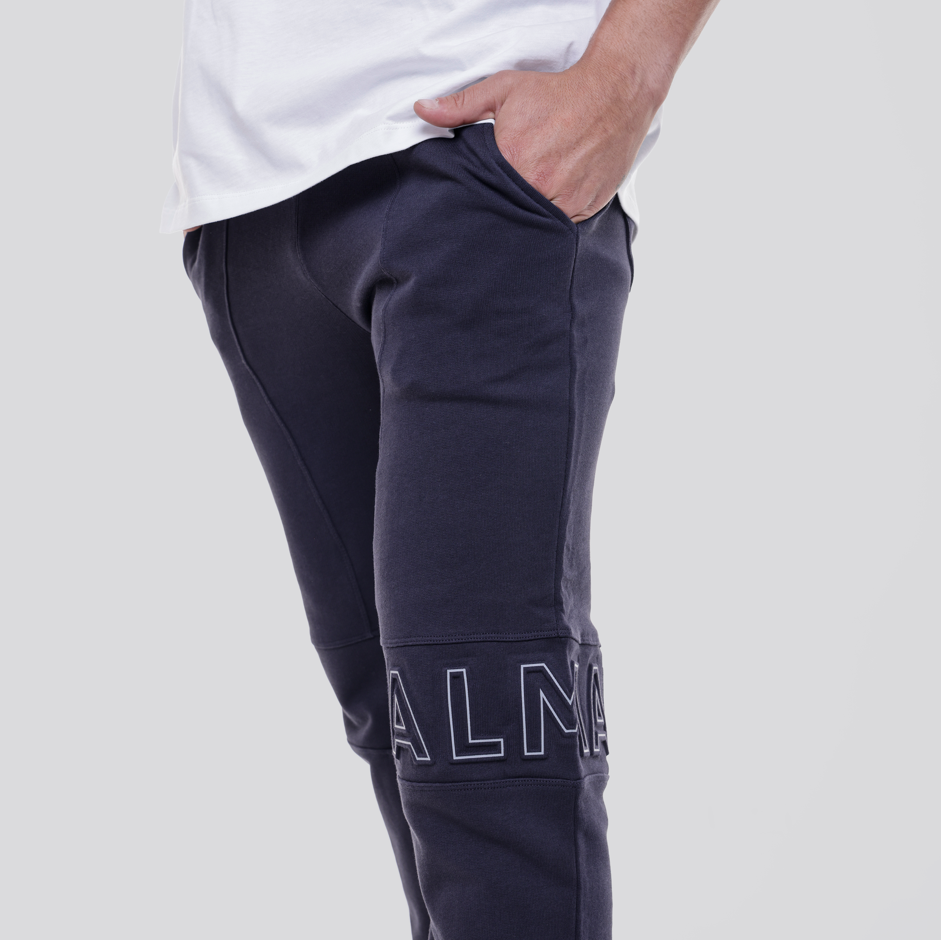 Sudadera Azul Balmain Knee Logo