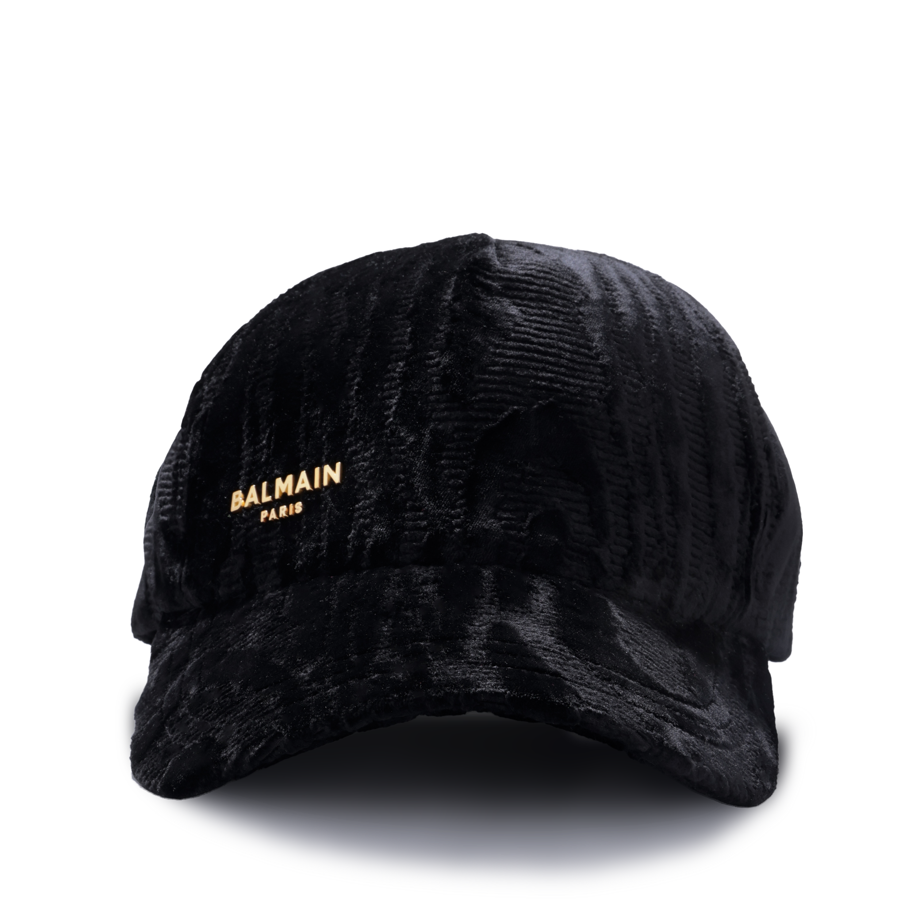 Gorra Negra Balmain Gold Logo