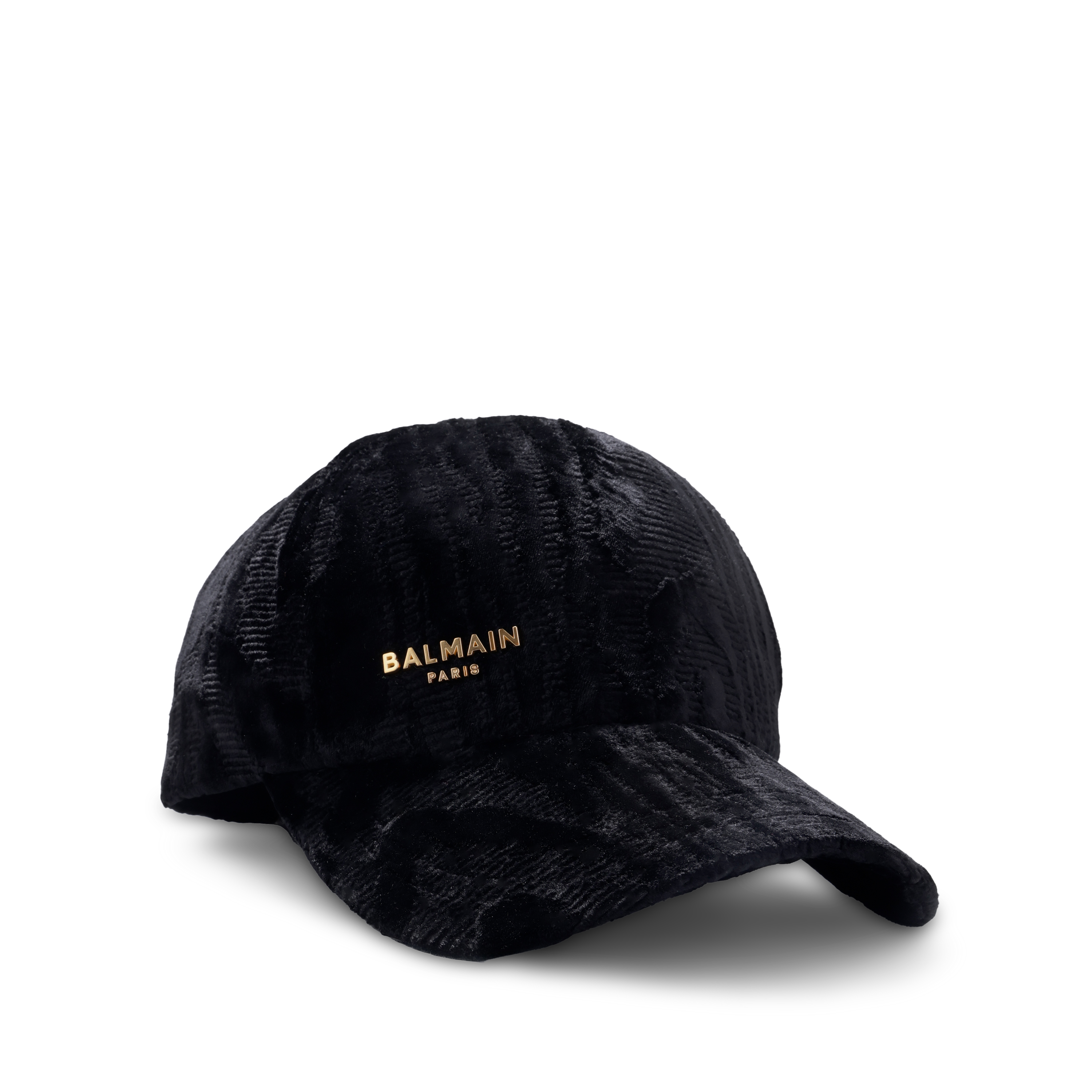 Gorra Negra Balmain Gold Logo
