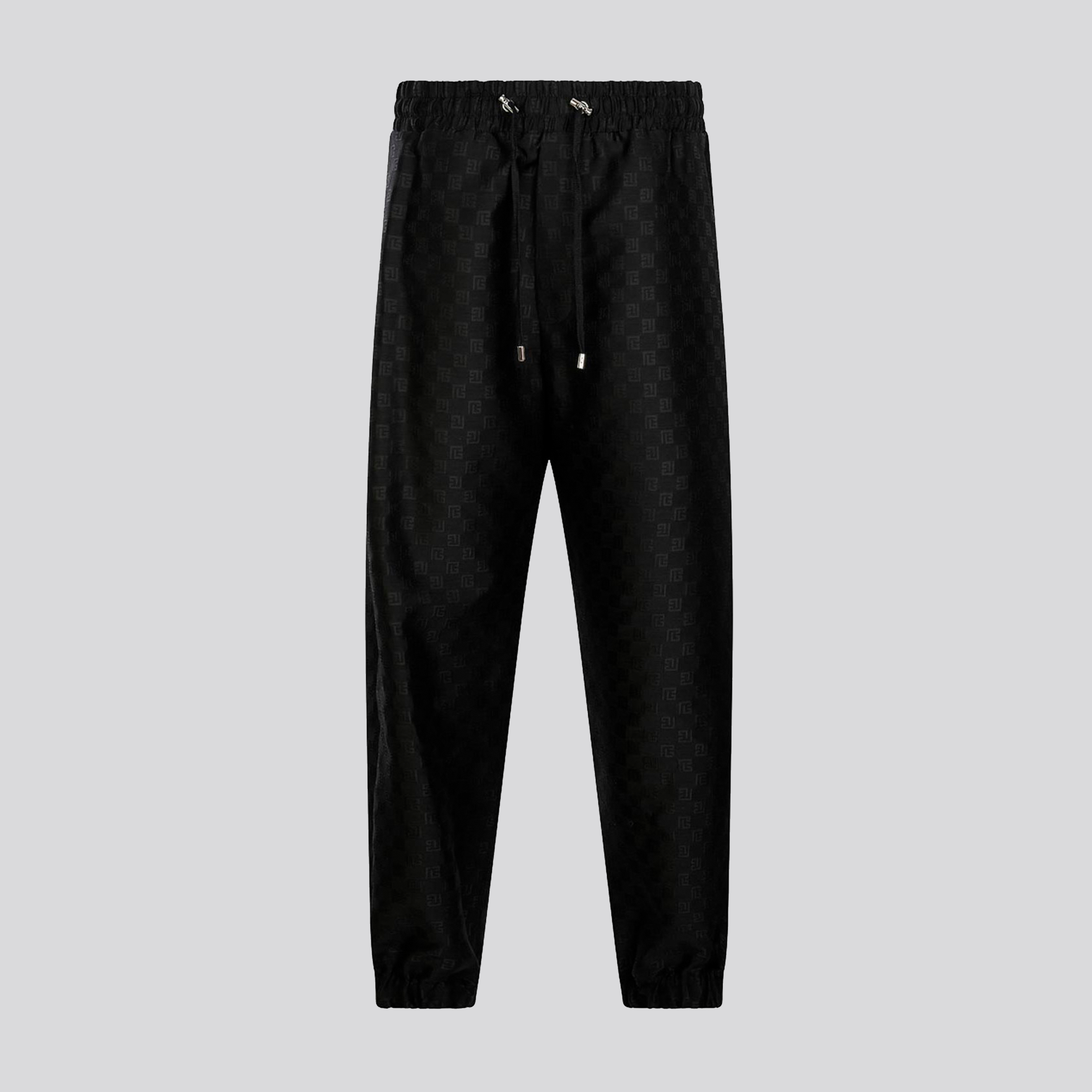 Jogger Negro Balmain Mini Monogram Jacquard Wool