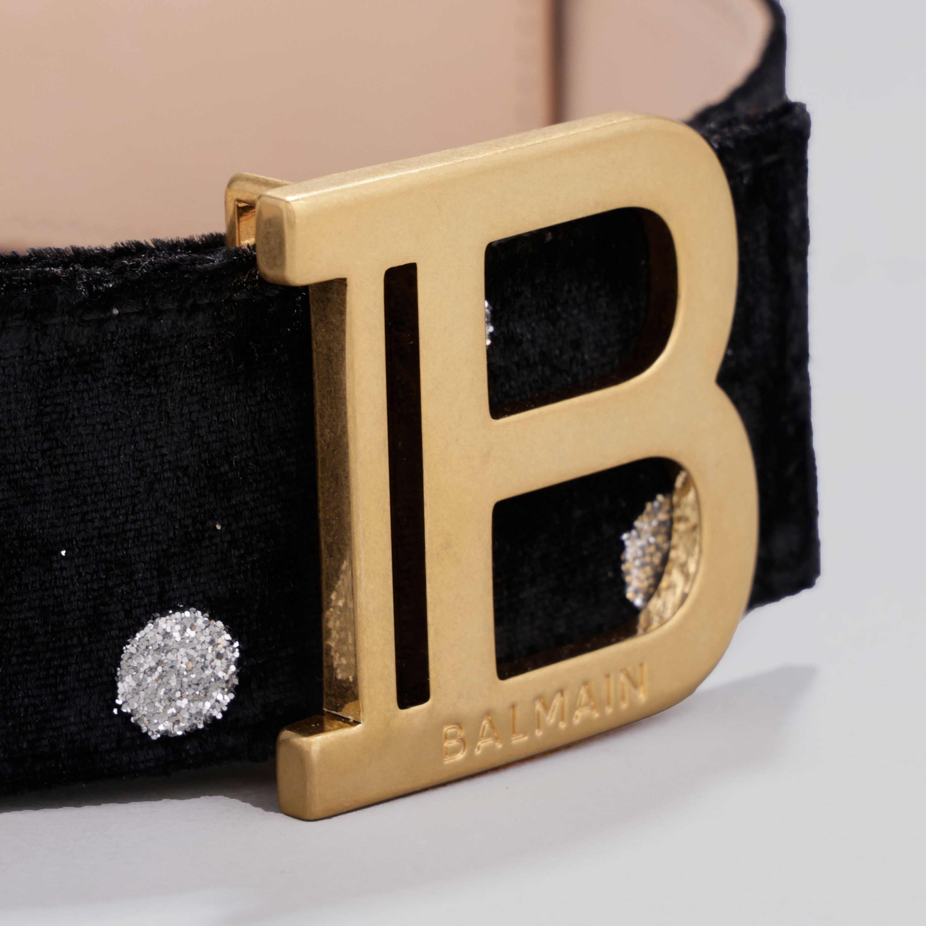 Cinturón Negro Balmain Rhinestones