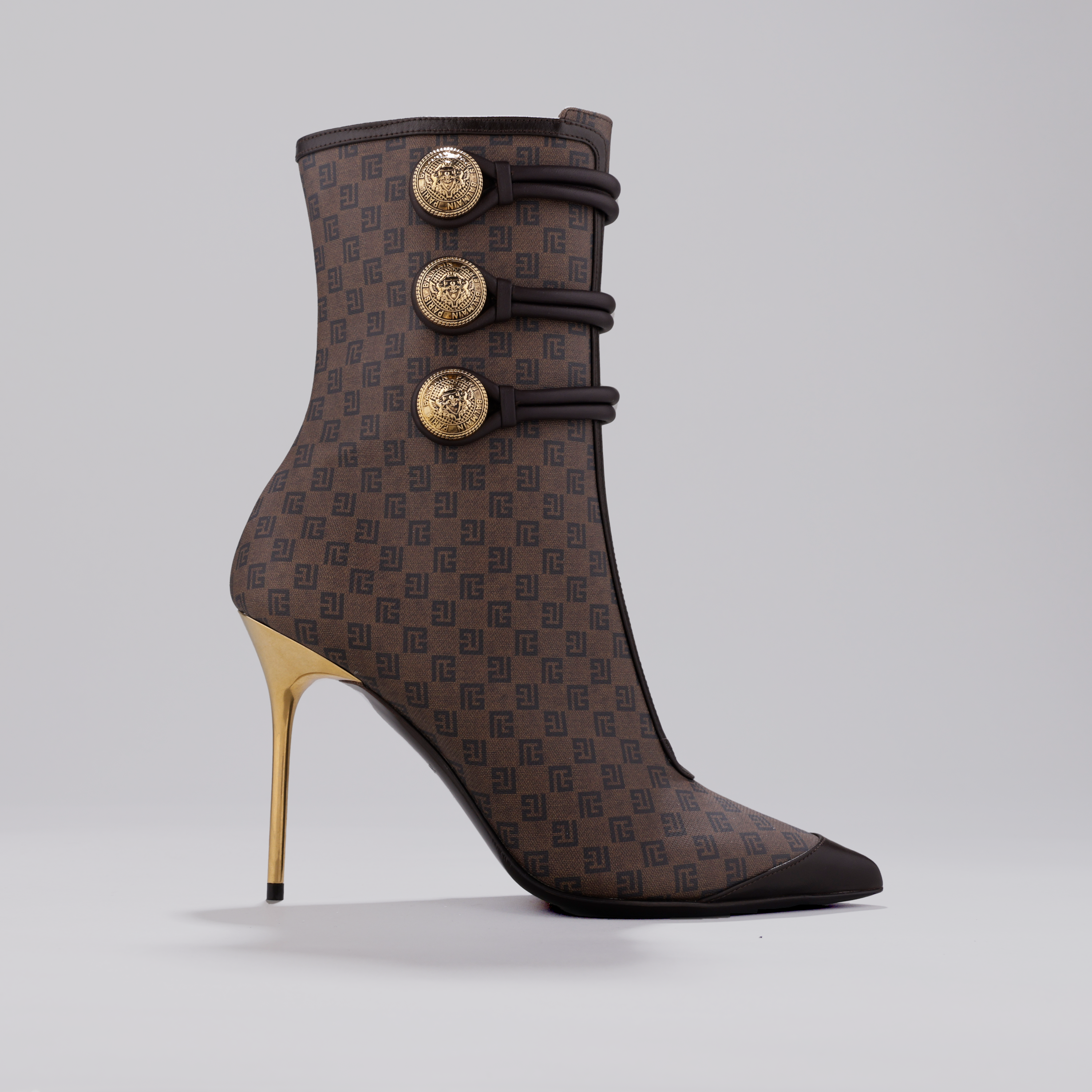 Botas Café Balmain Alma-Mini Monogramme