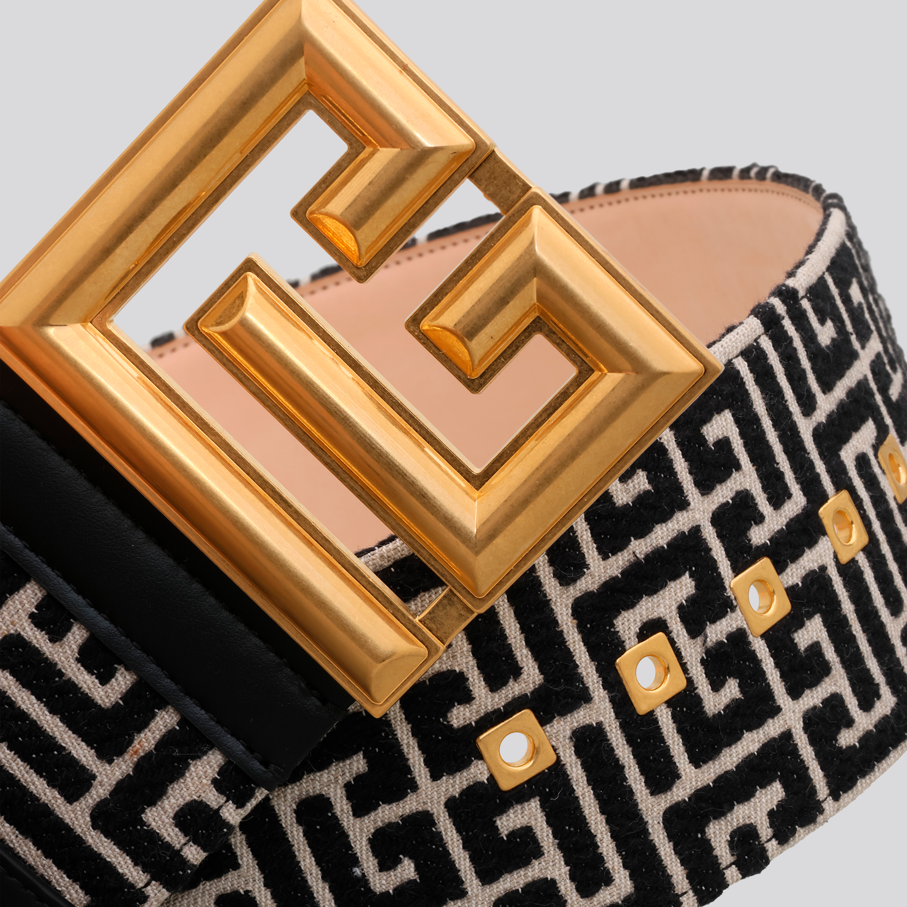 Cinturón Negro Balmain 3,5Cm Monogram