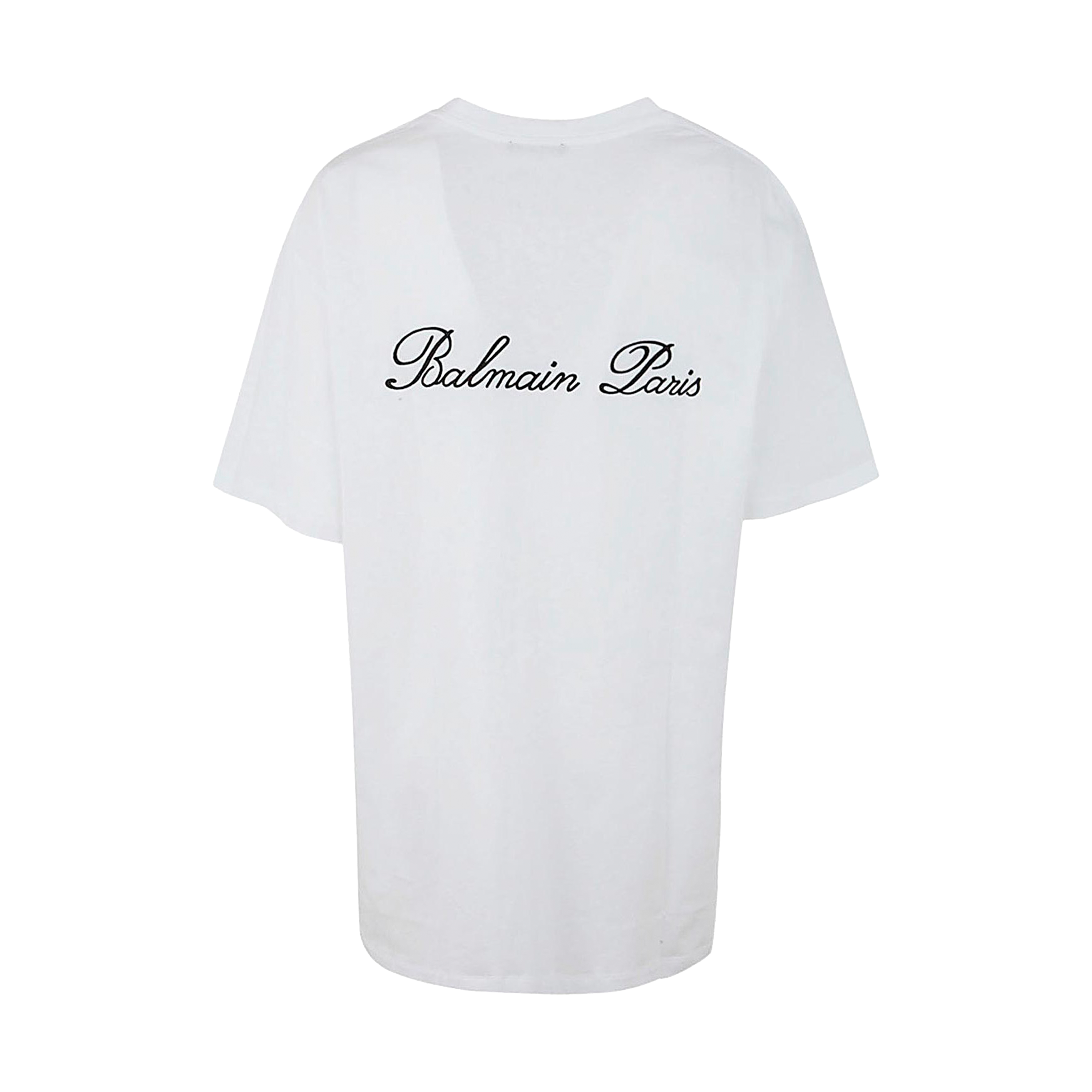 Camiseta Blanca Balmain Signature Embroidered