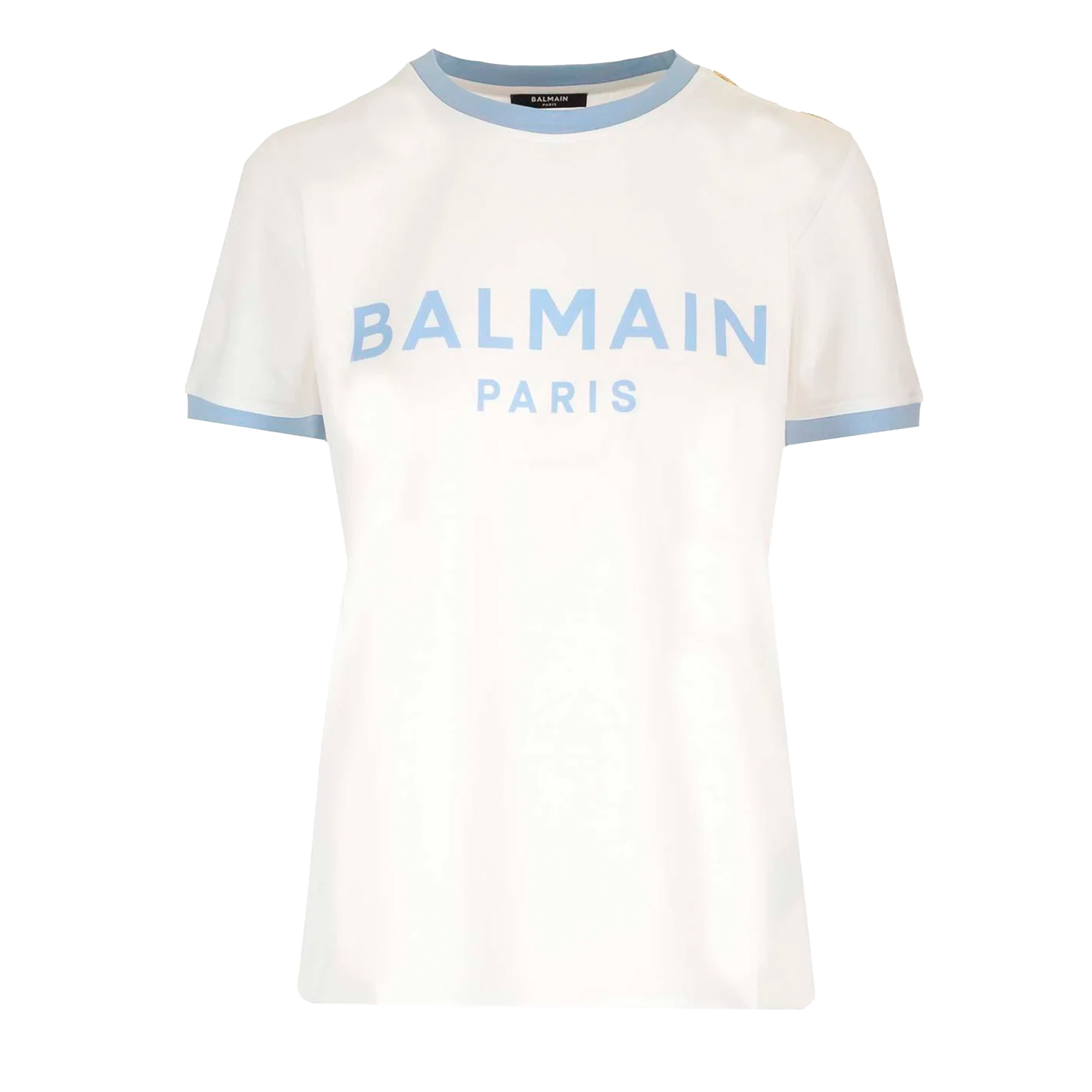 Camiseta Blanca Balmain Paris Logo 3 Btn