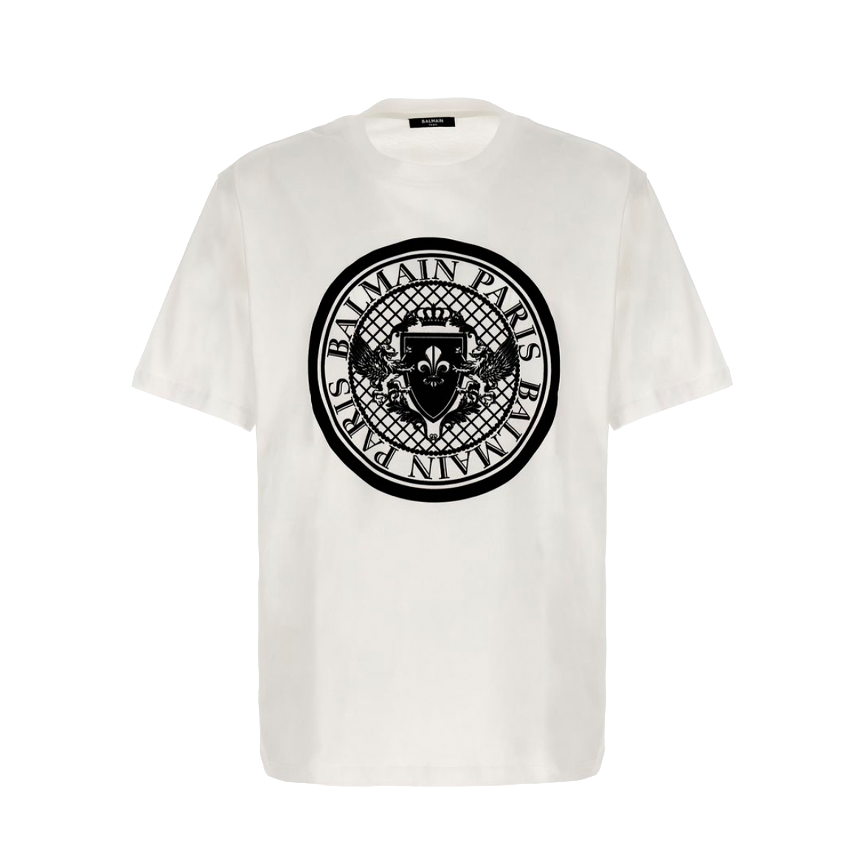 Camiseta Blanca Balmain Coin Flock