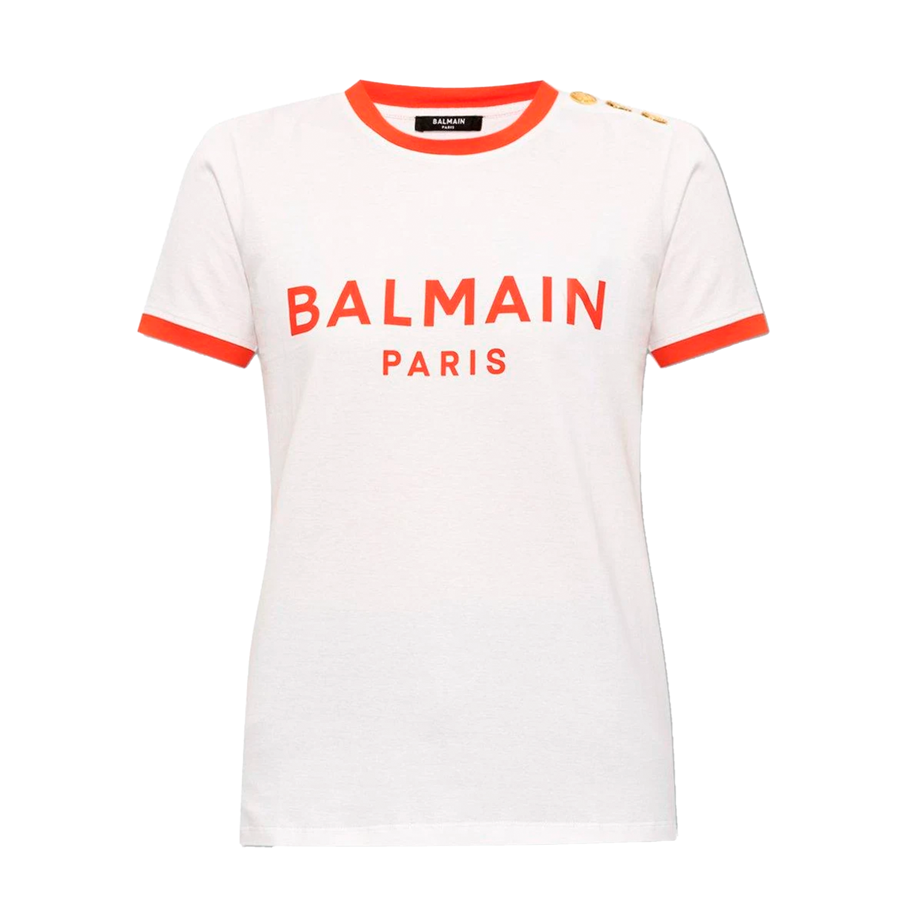 Camiseta Blanca Balmain Paris Logo 3 Btn