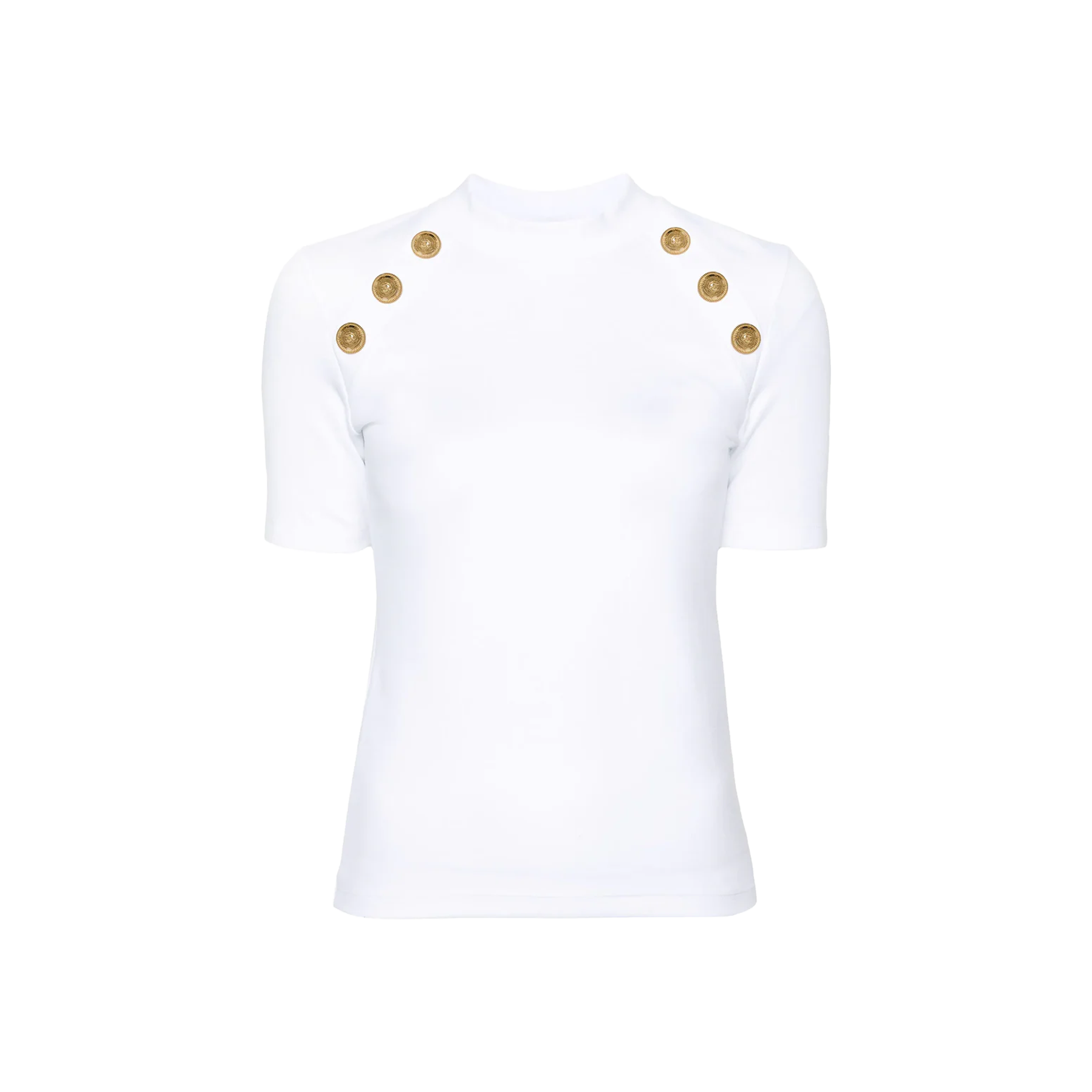 Camiseta Blanca Balmain 6 Btn Raglan