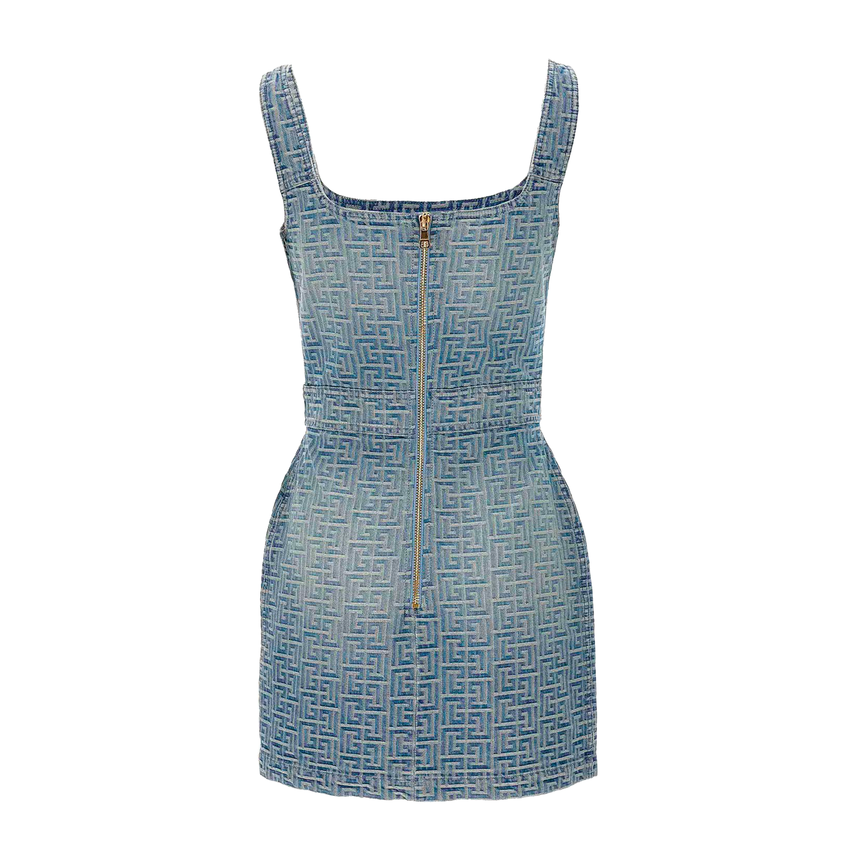 Vestido Denim Balmain Monogram