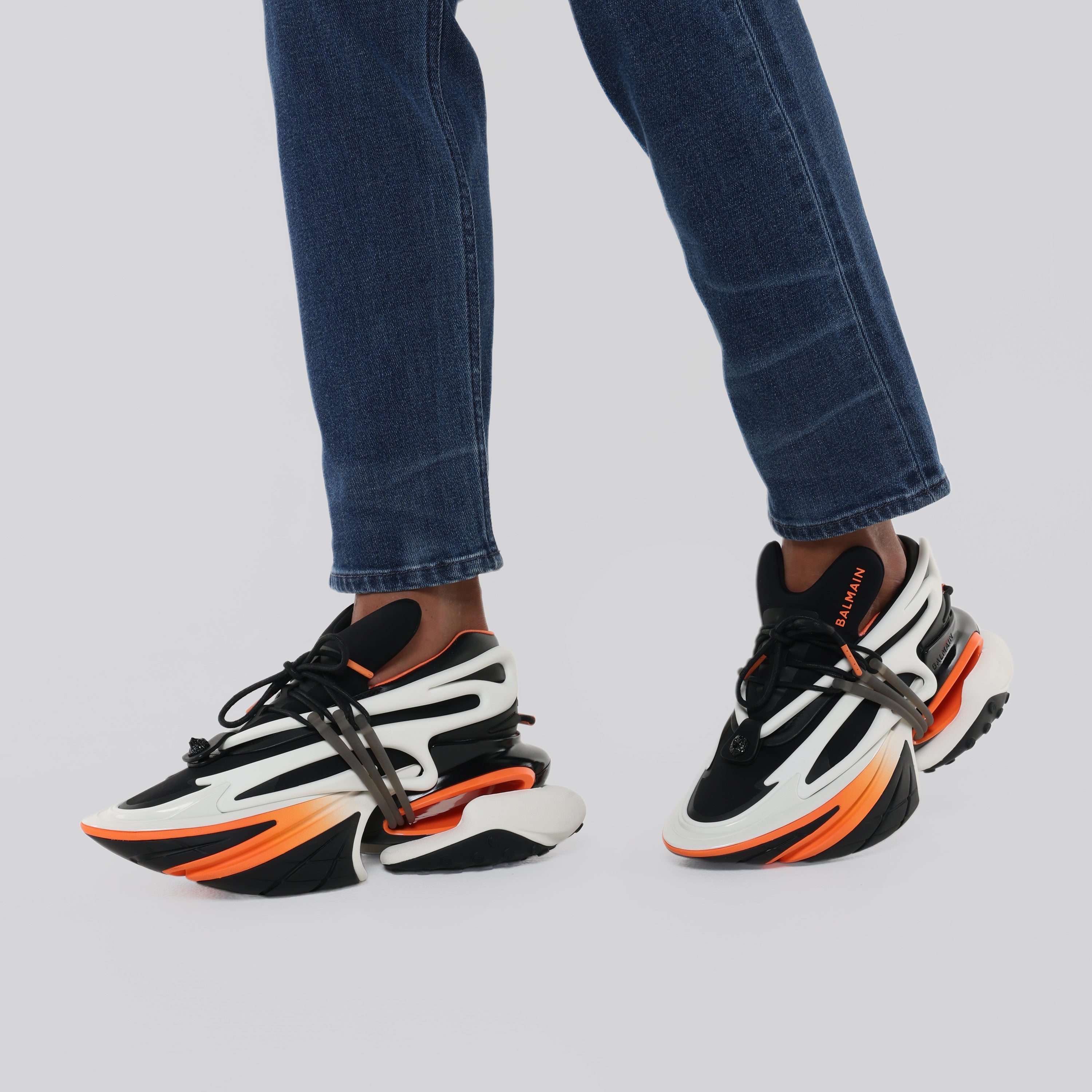 Sneakers Blancos Naranja Balmain Unicorn Low