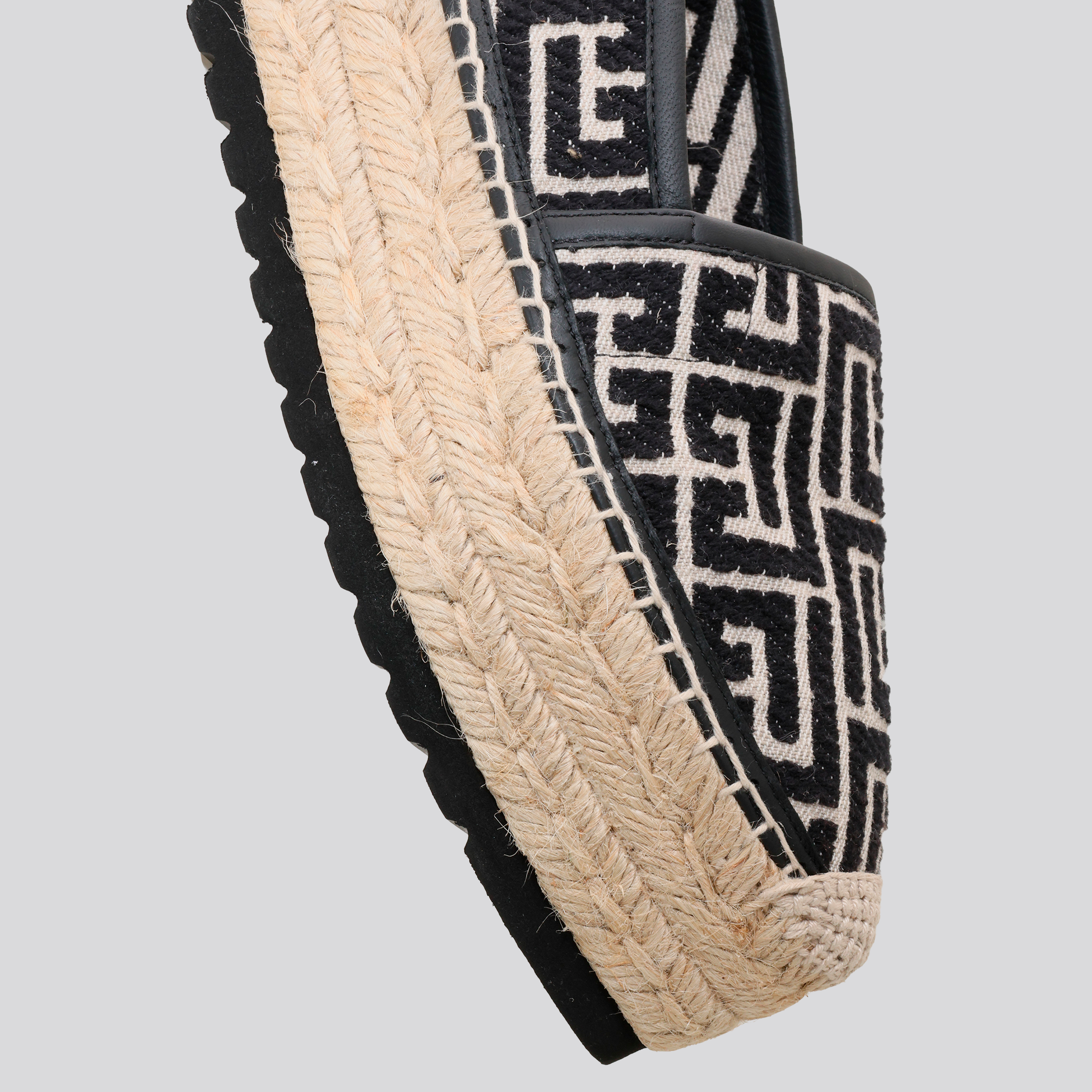 Espadrille Negro Balmain Alex-Monogram