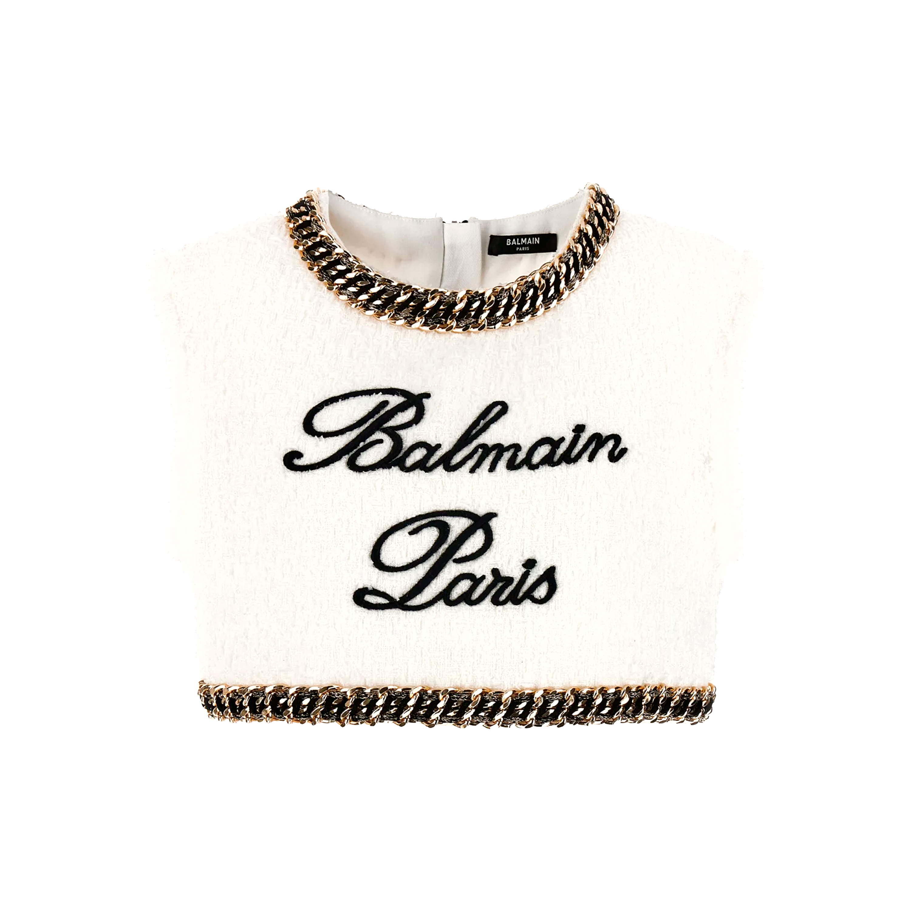 Top Blanco Balmain Logo Signature