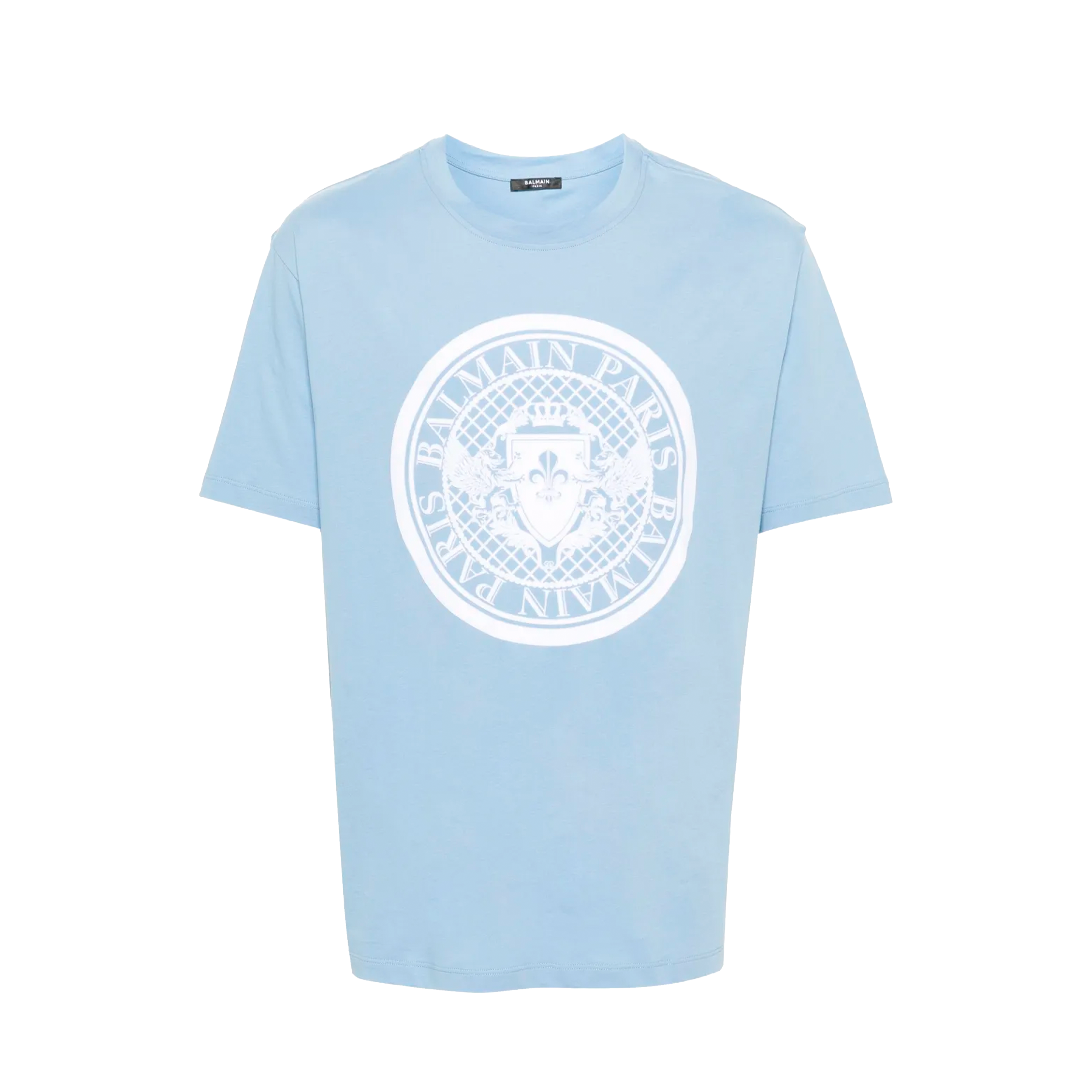 Camiseta Celeste Balmain Coin Flock