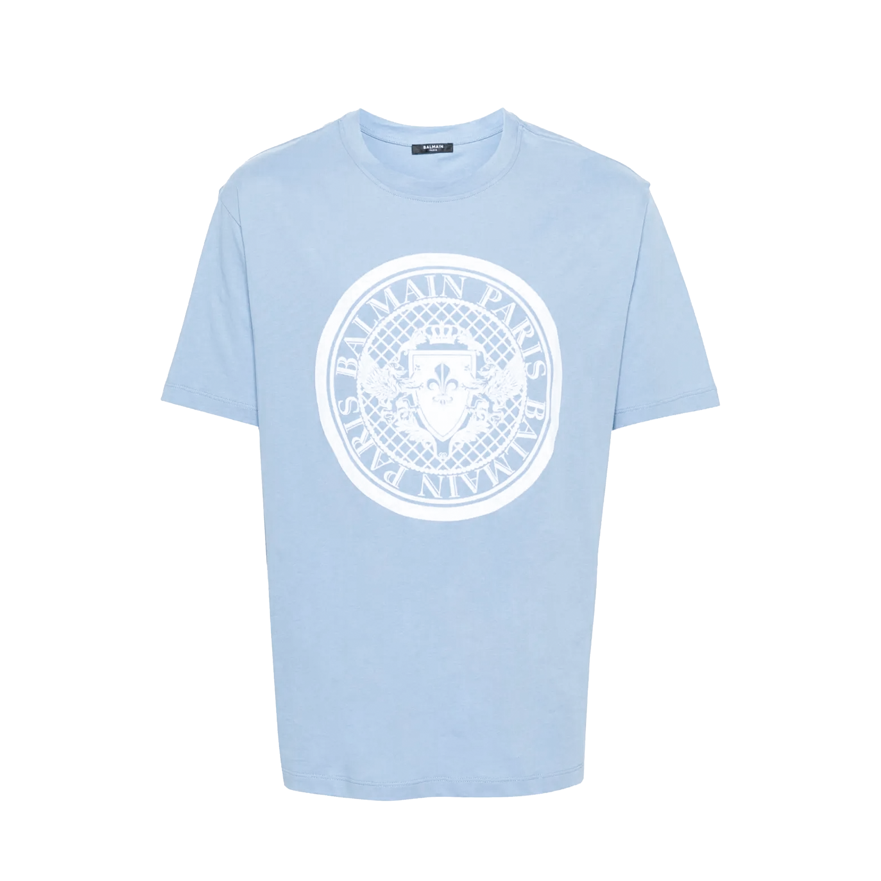 Camiseta Celeste Balmain Coin Flock