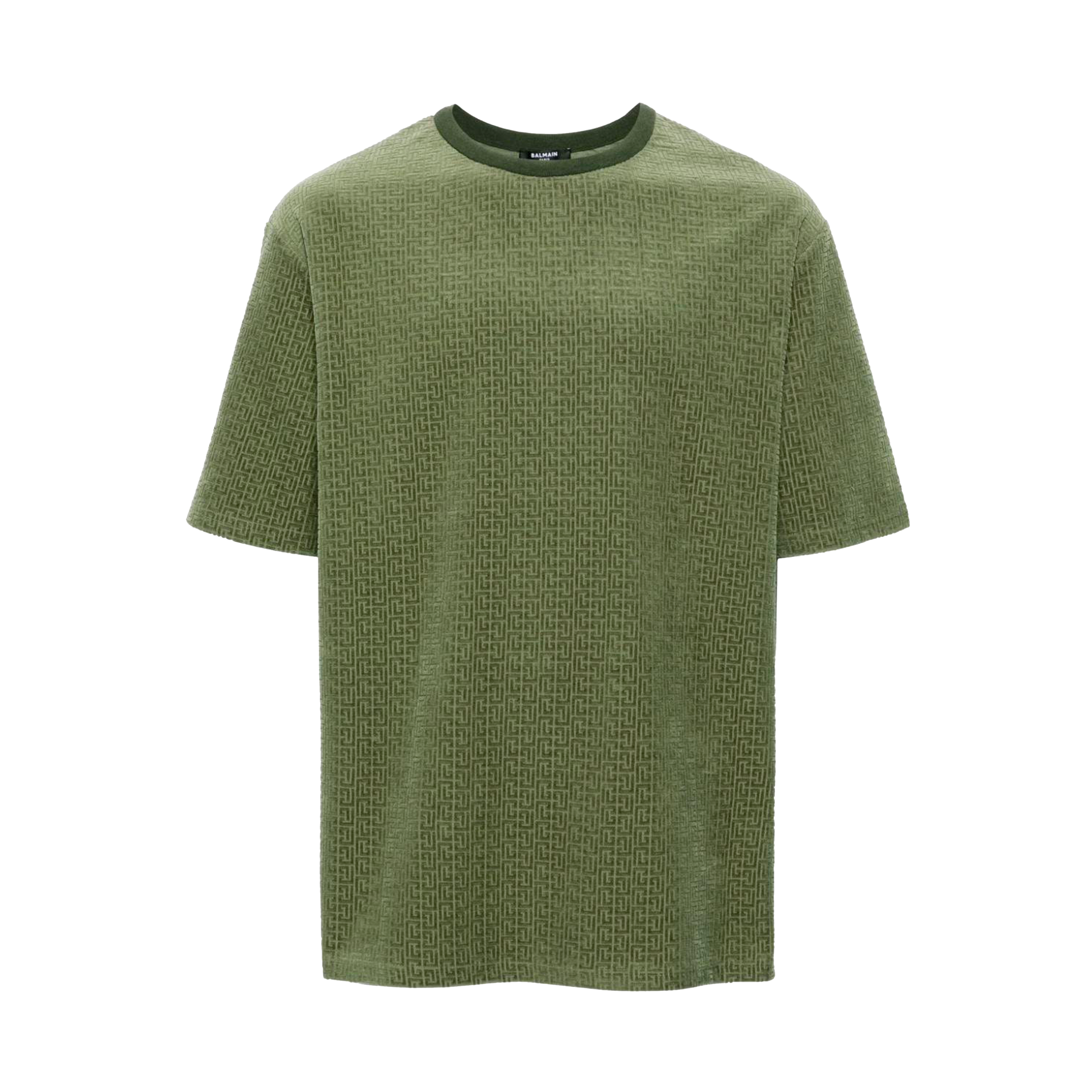Camiseta Verde Balmain Monogram