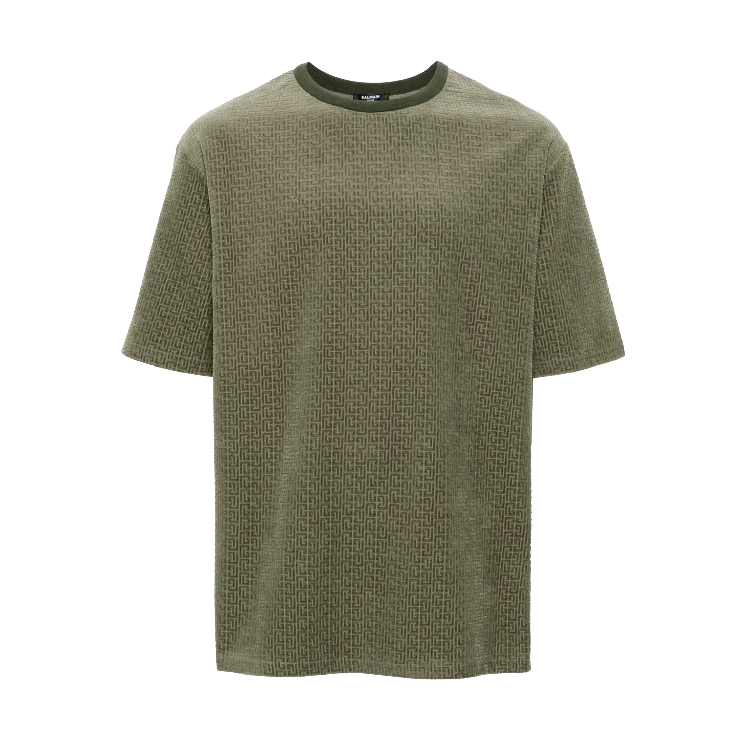 Camiseta Verde Balmain Monogram