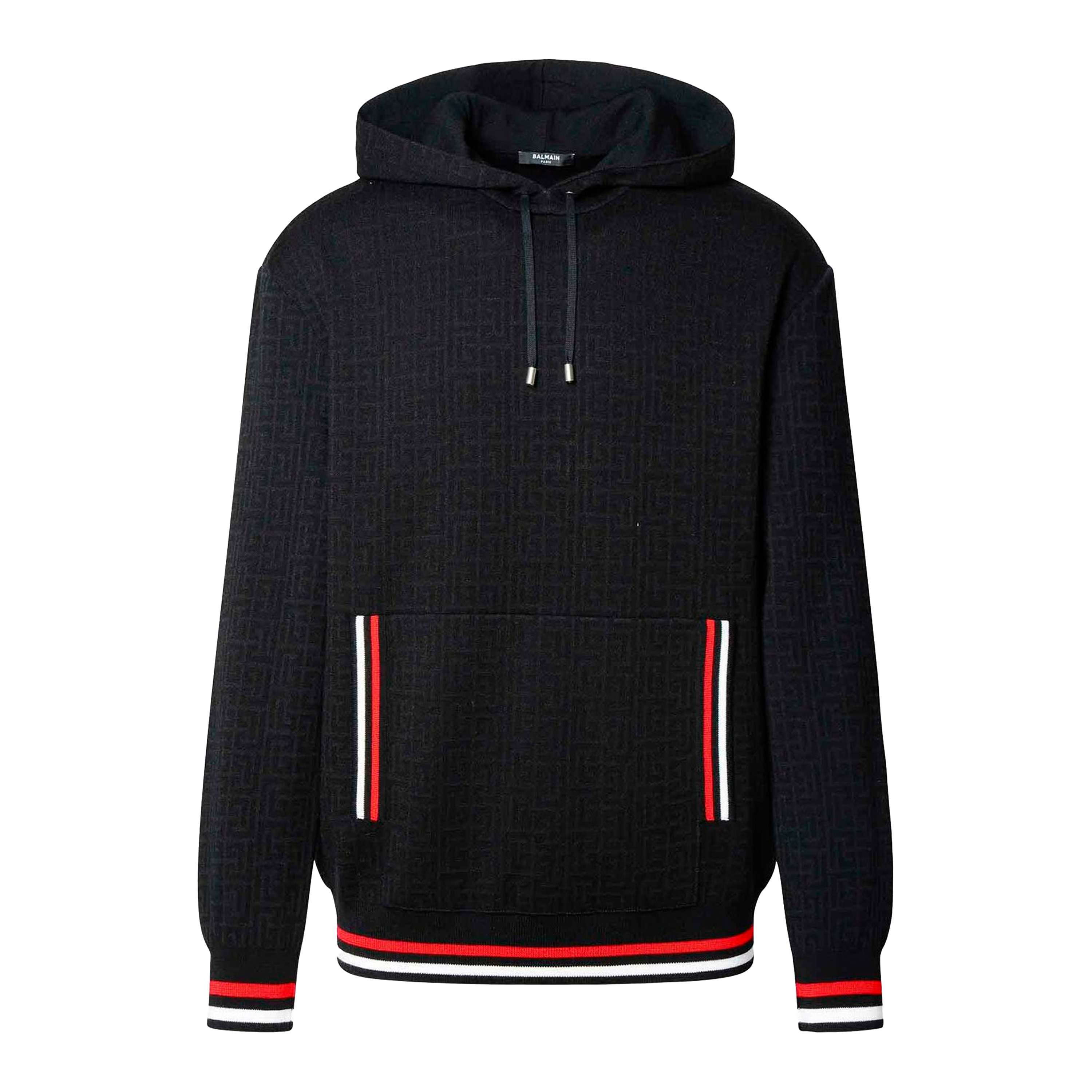 Buzo Negro Balmain Monogram Wool Linen