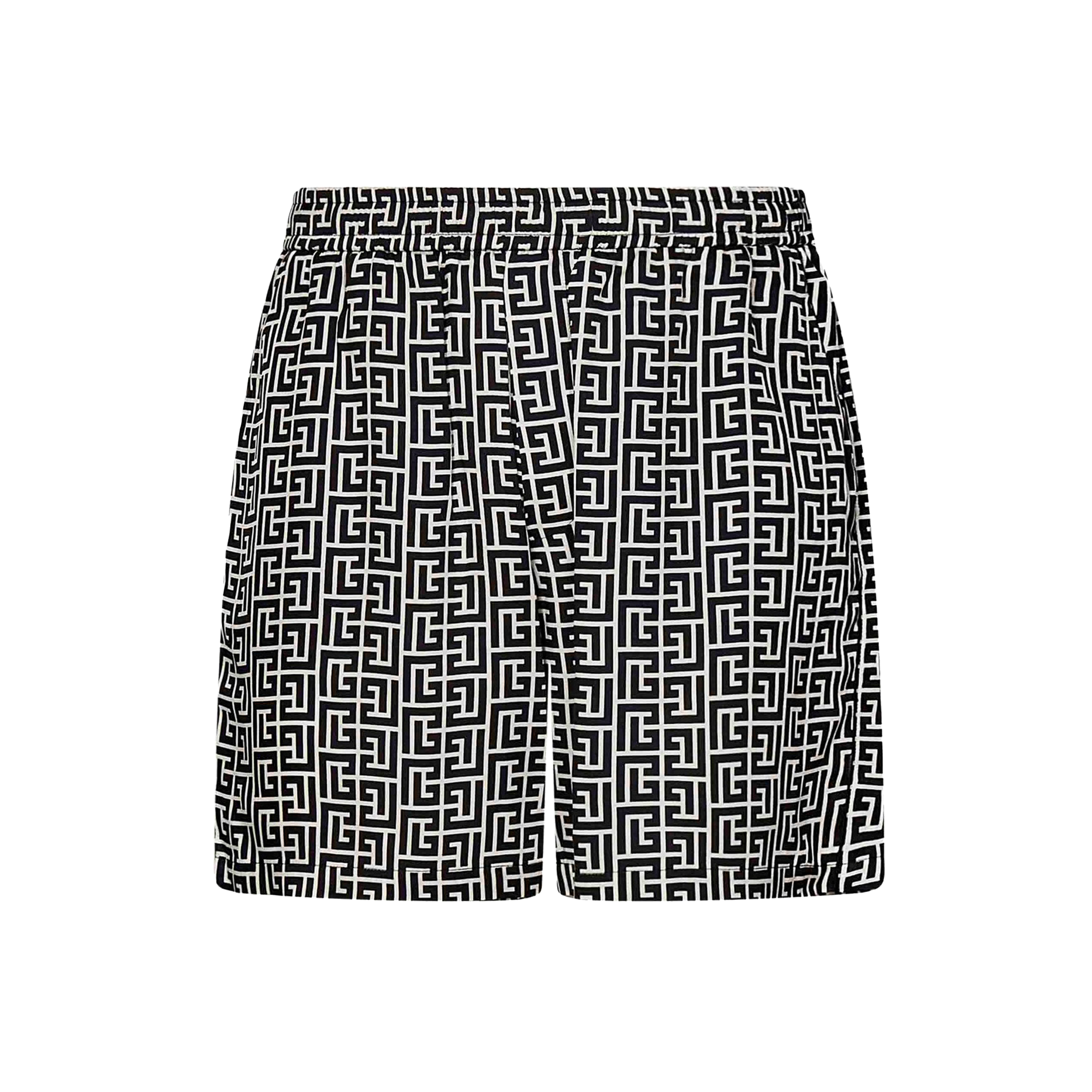 Shorts Negro Balmain Monogram Print