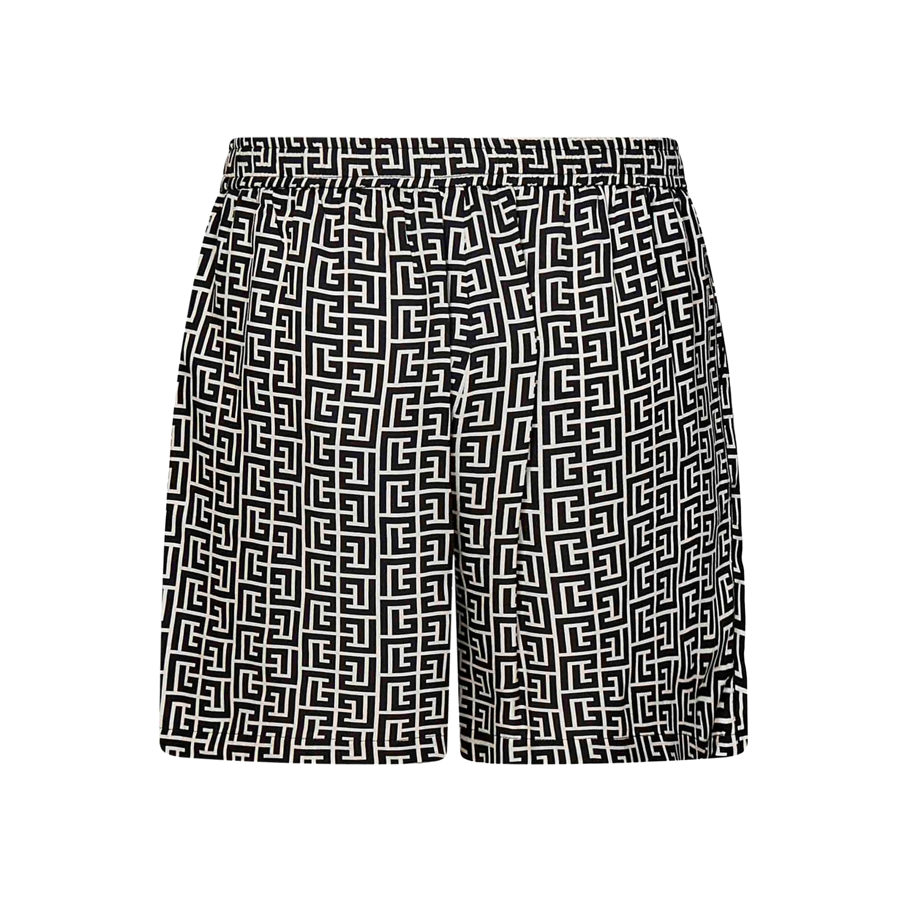Shorts Negro Balmain Monogram Print