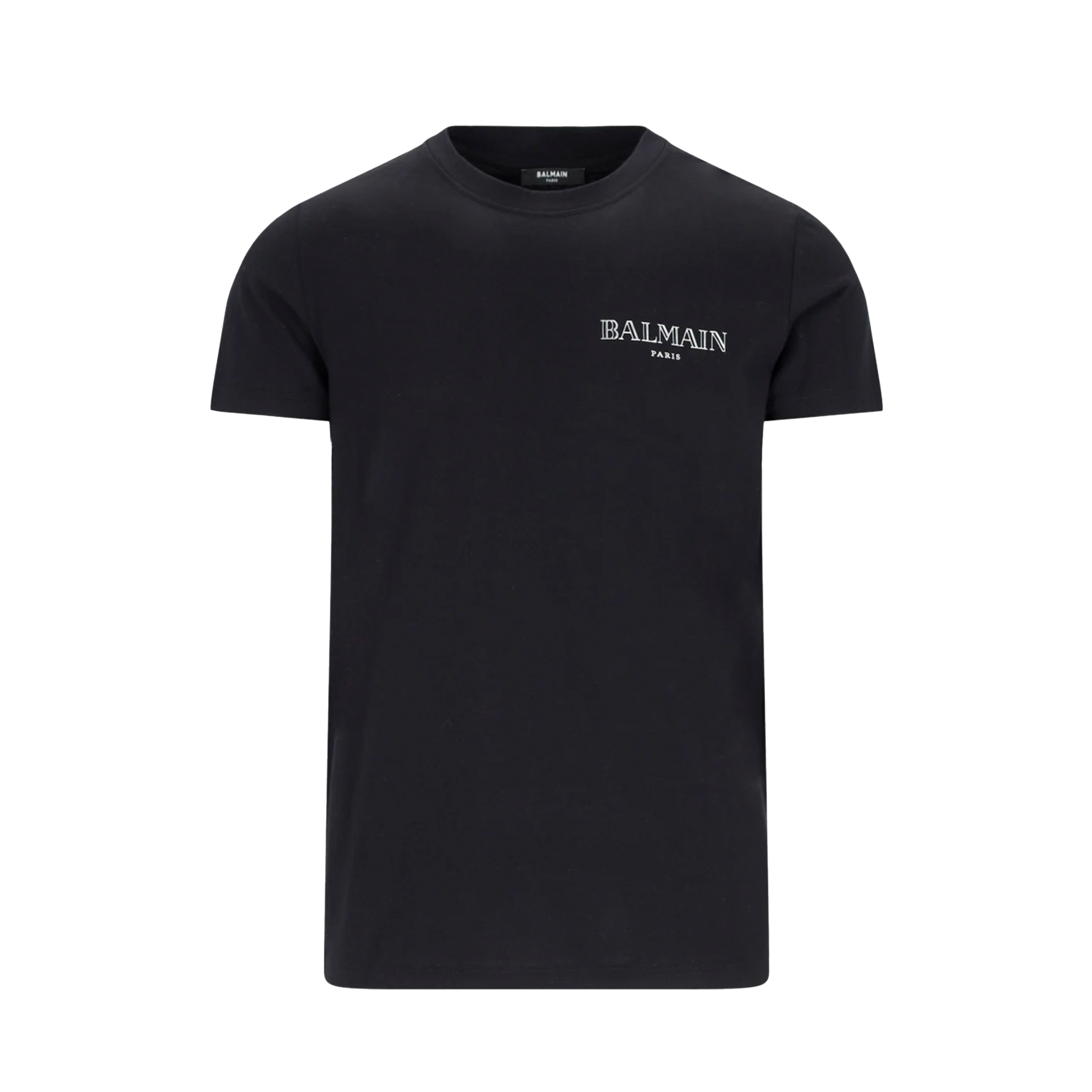 Camiseta Negra Balmain Silver Logo
