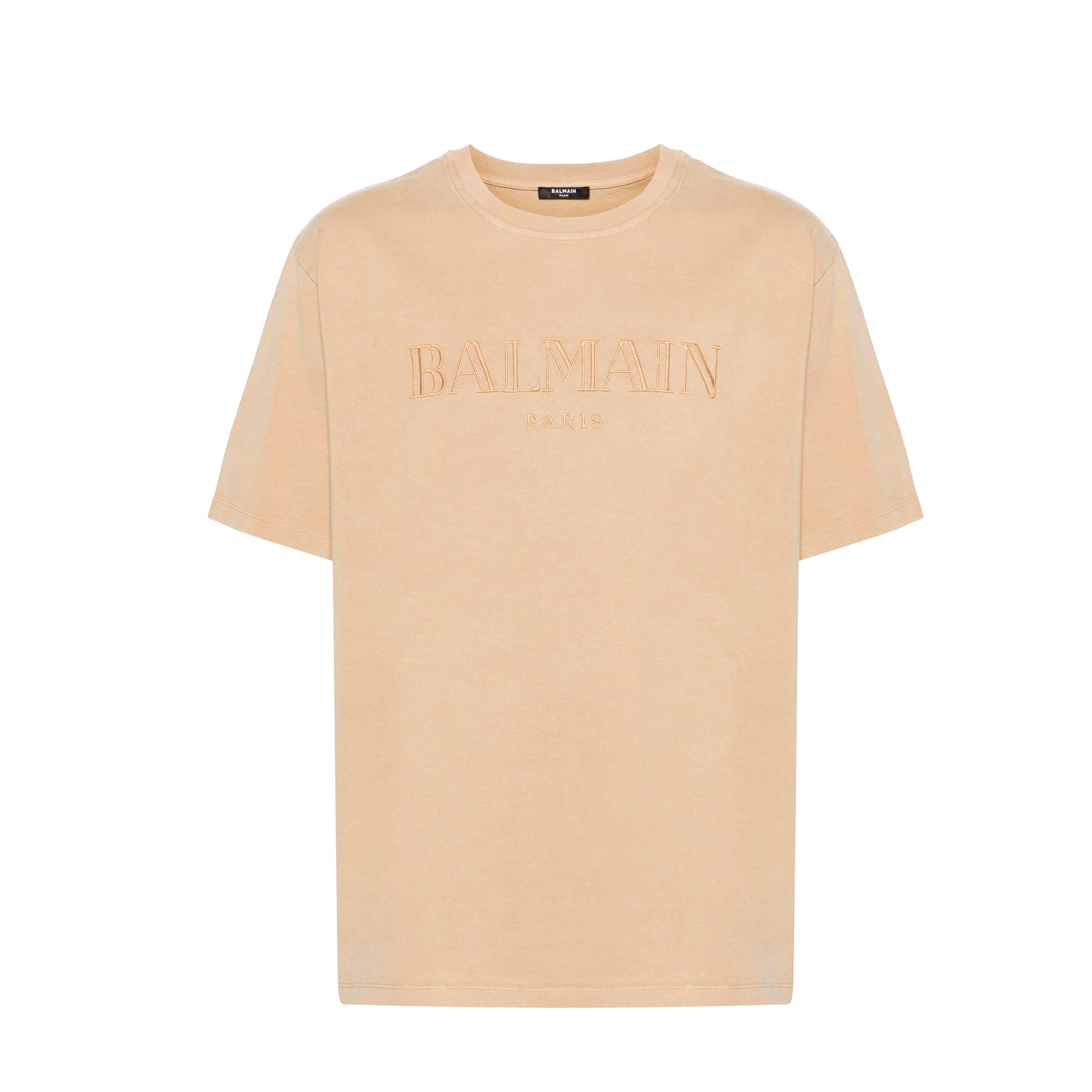 Camiseta Beige Balmain Paris Logo