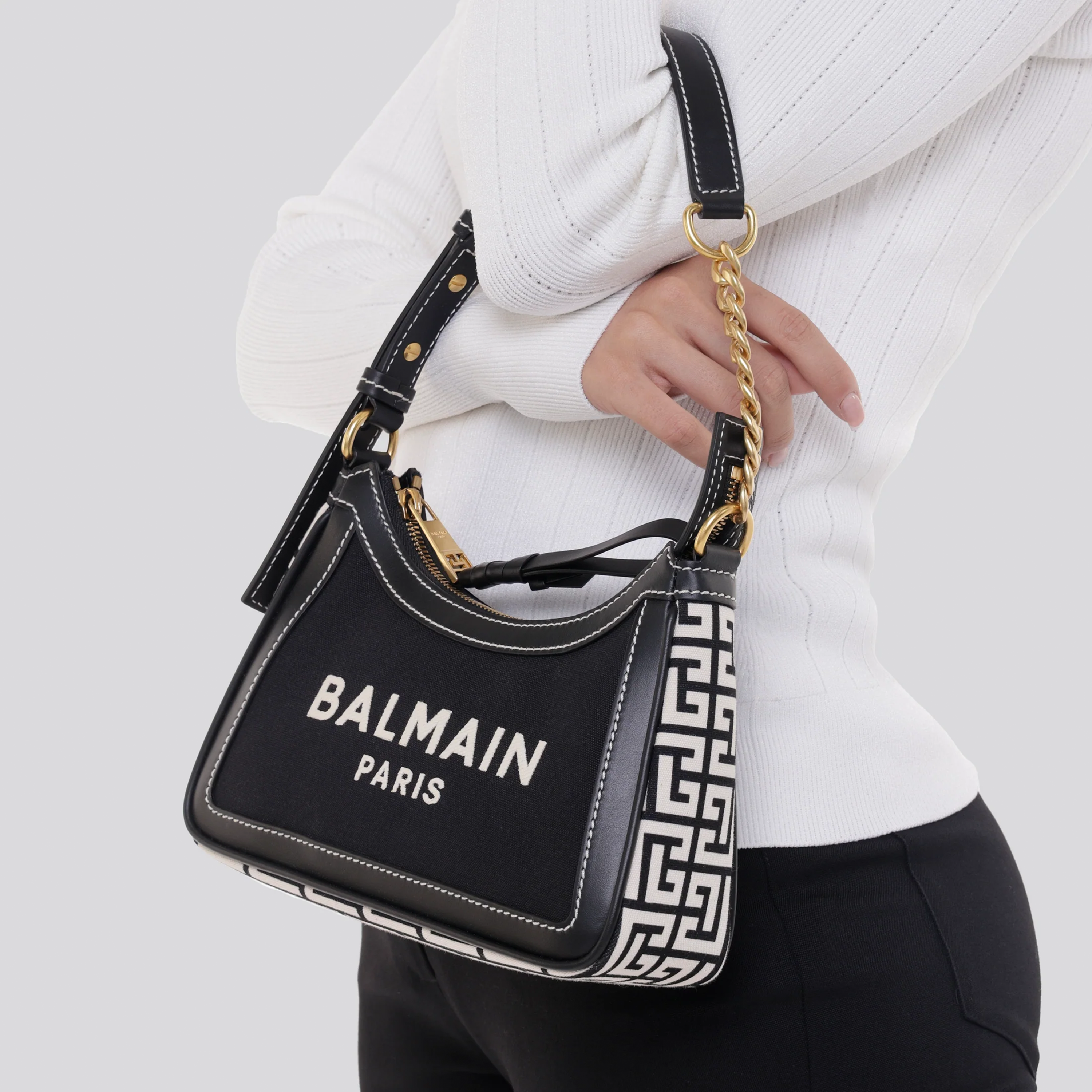 Cartera Negra Balmain B-Army Shopper