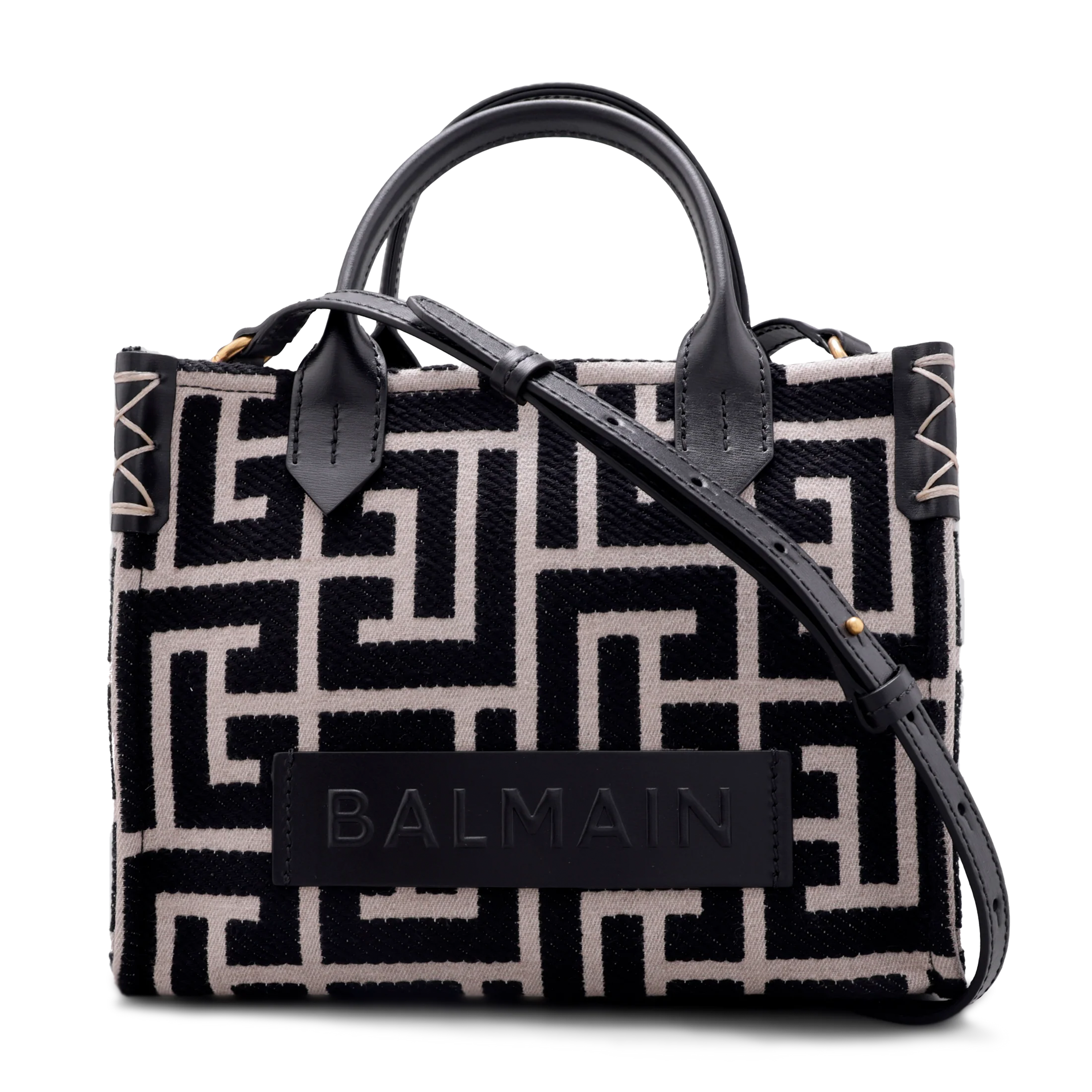 Cartera Negra Balmain B-Army Monogram Small