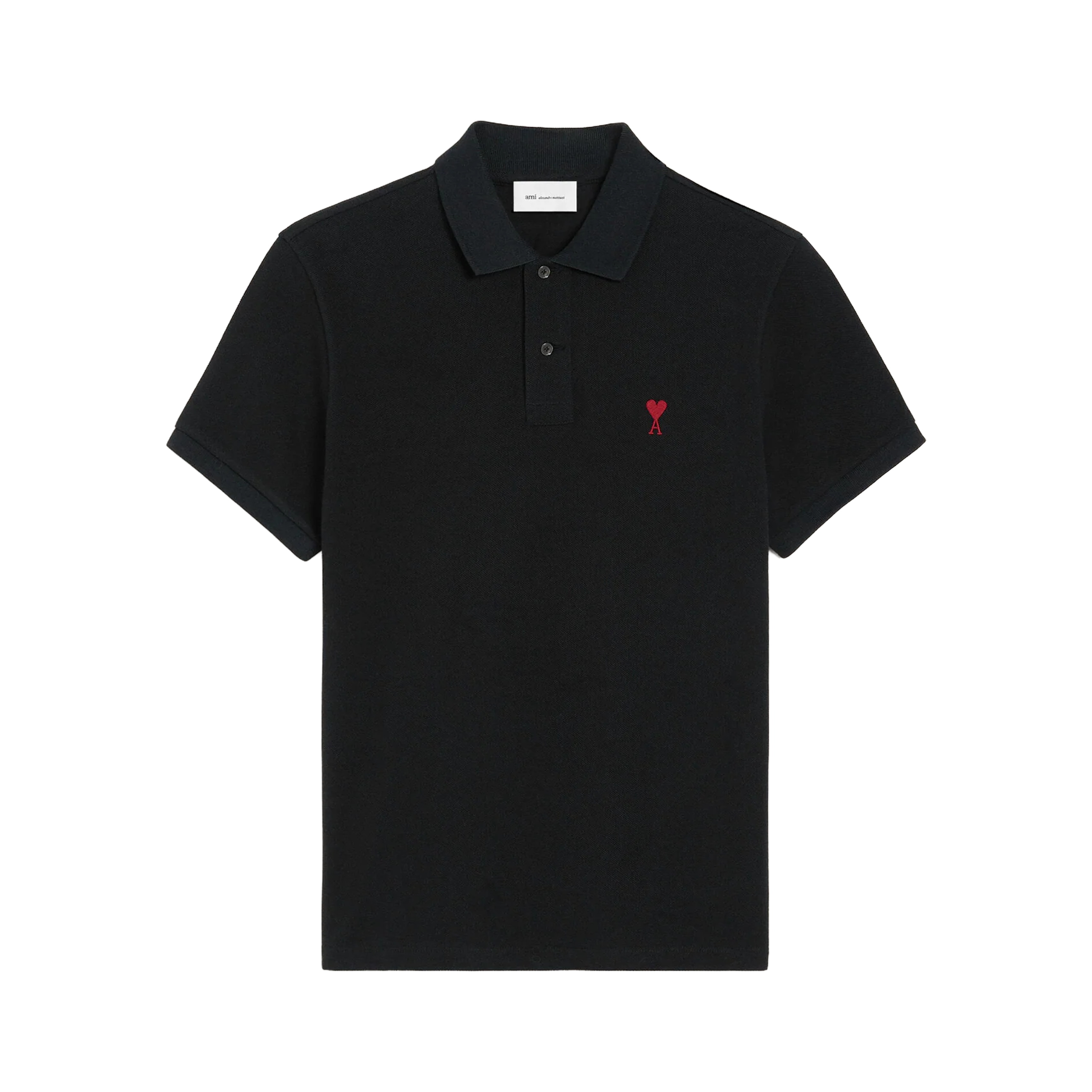 Camiseta Tipo Polo Negro Ami Paris Coeur