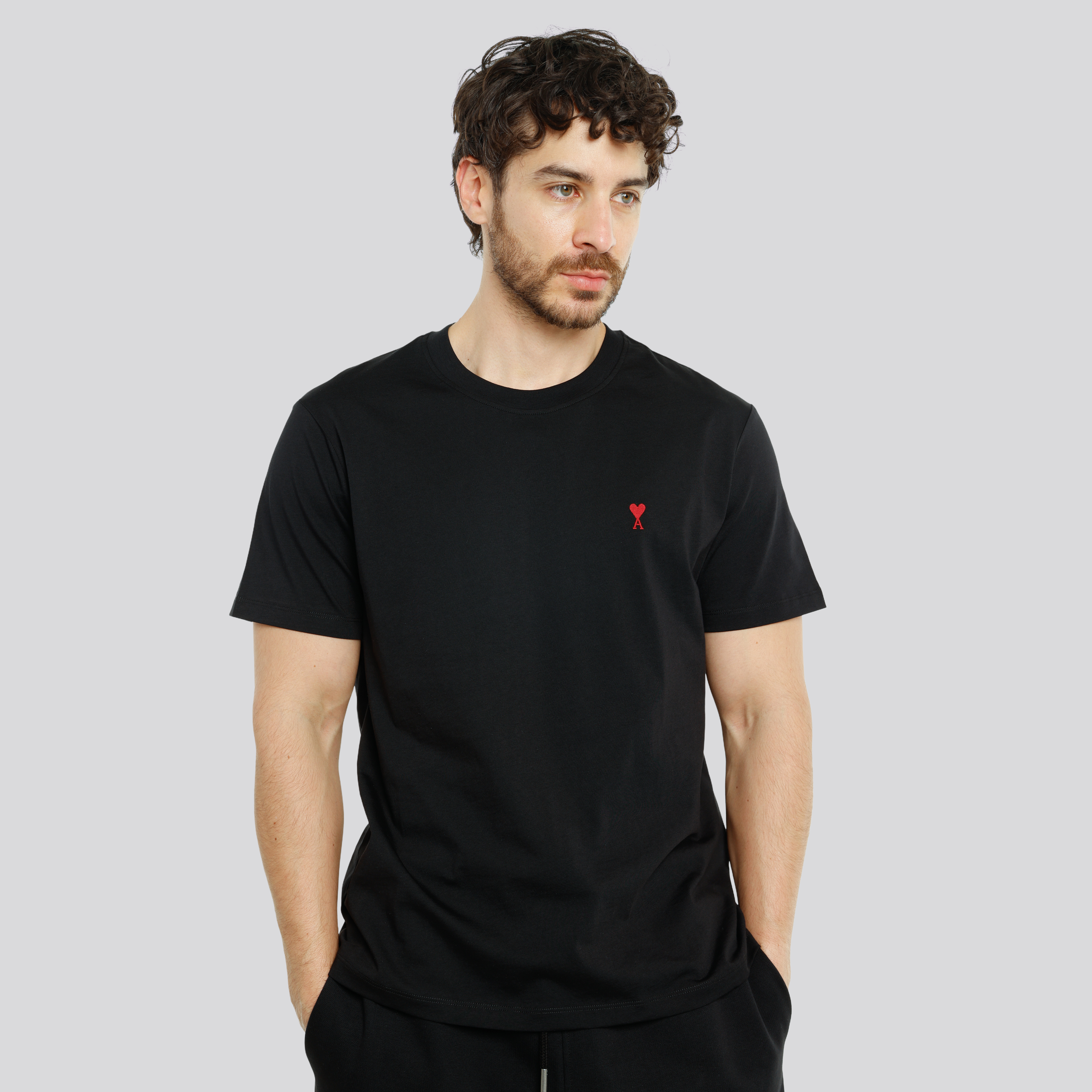 Camiseta Negra Ami Paris Coeur