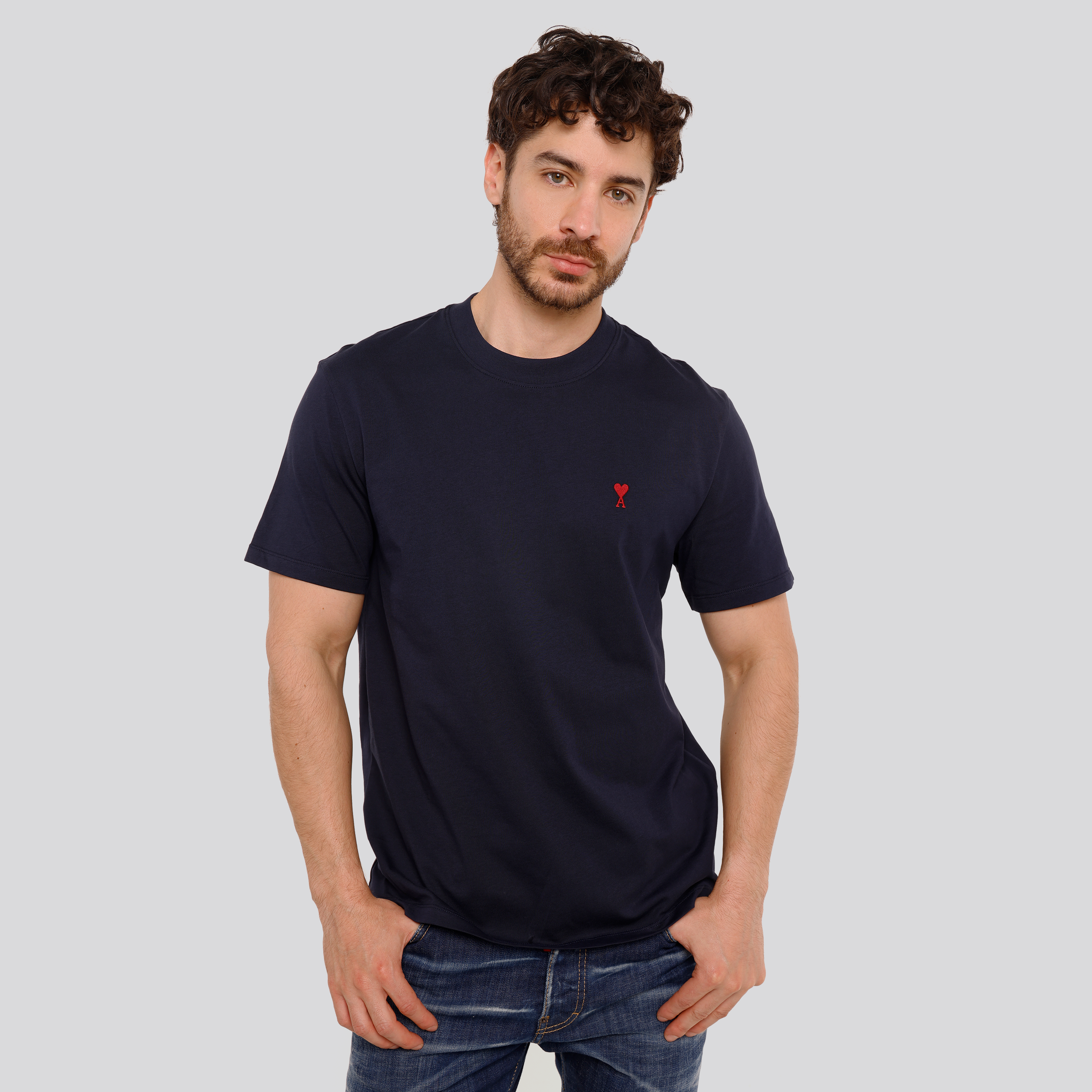 Camiseta Azul Ami Paris Coeur