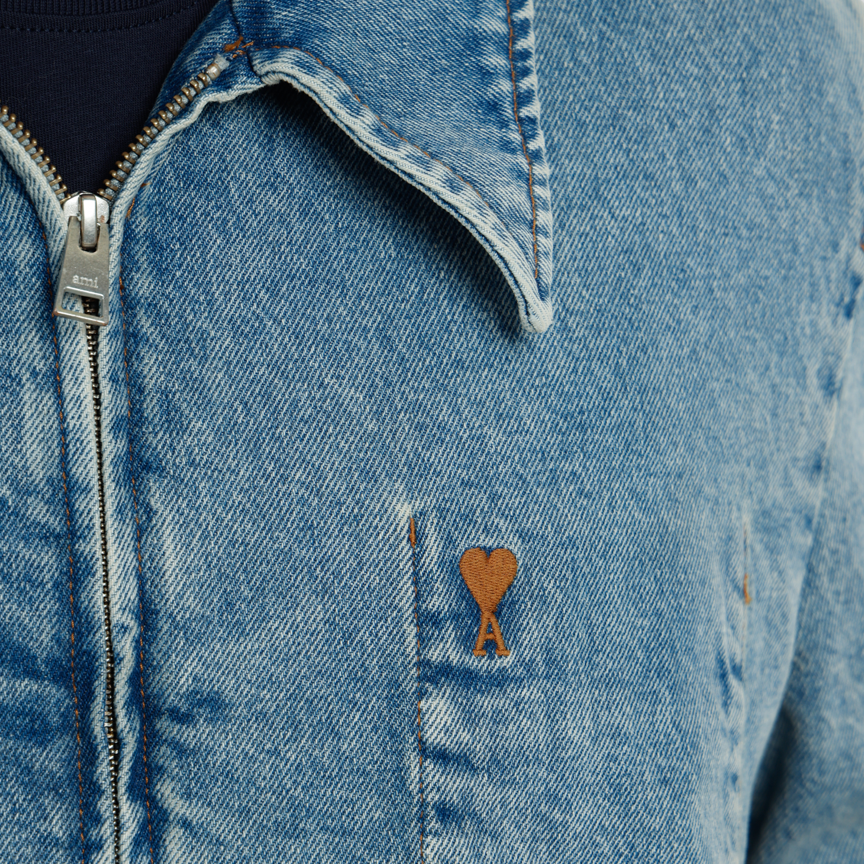 Chaqueta Denim Ami Paris Coeur Zipped