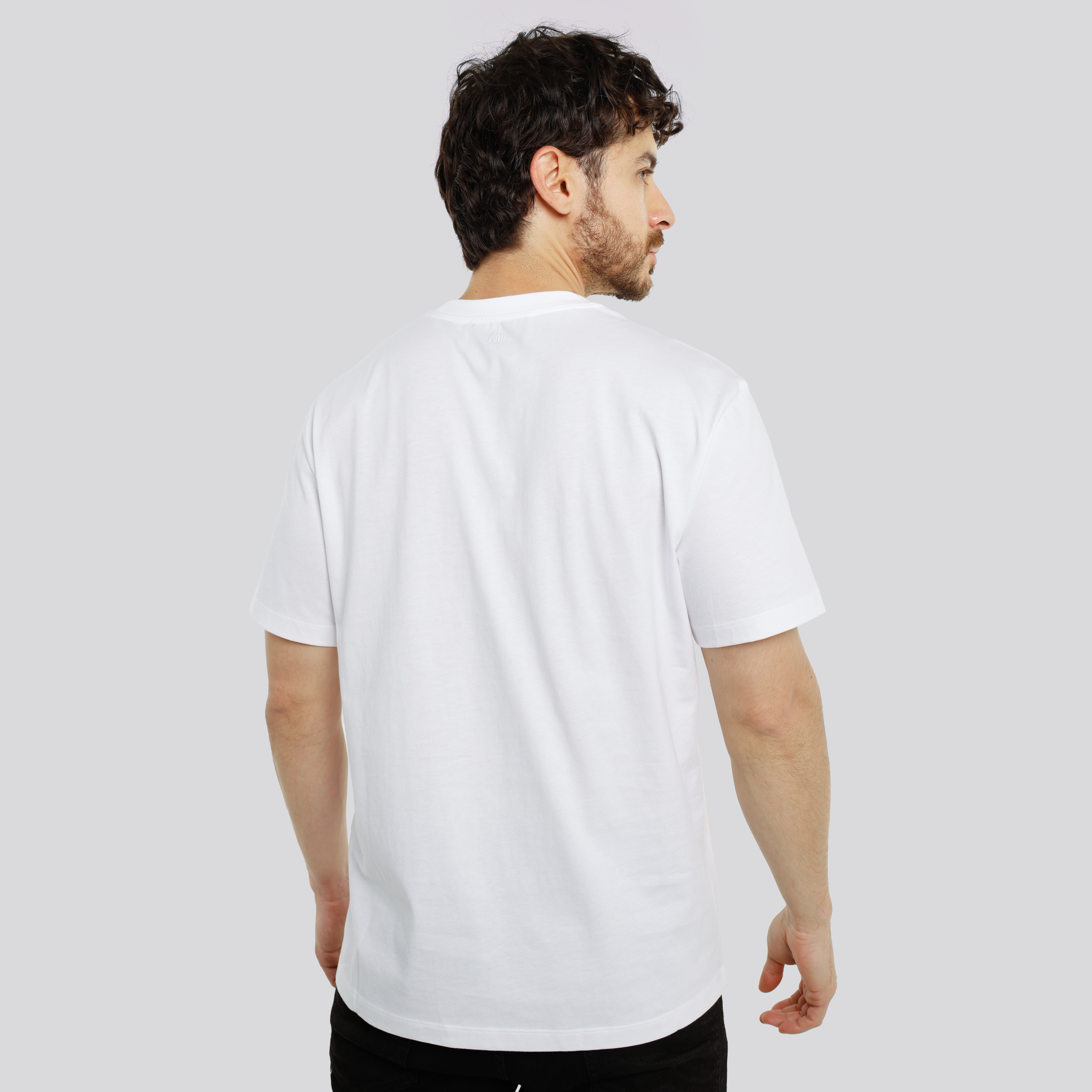 Camiseta Blanca Ami Paris Coeur Contrasted