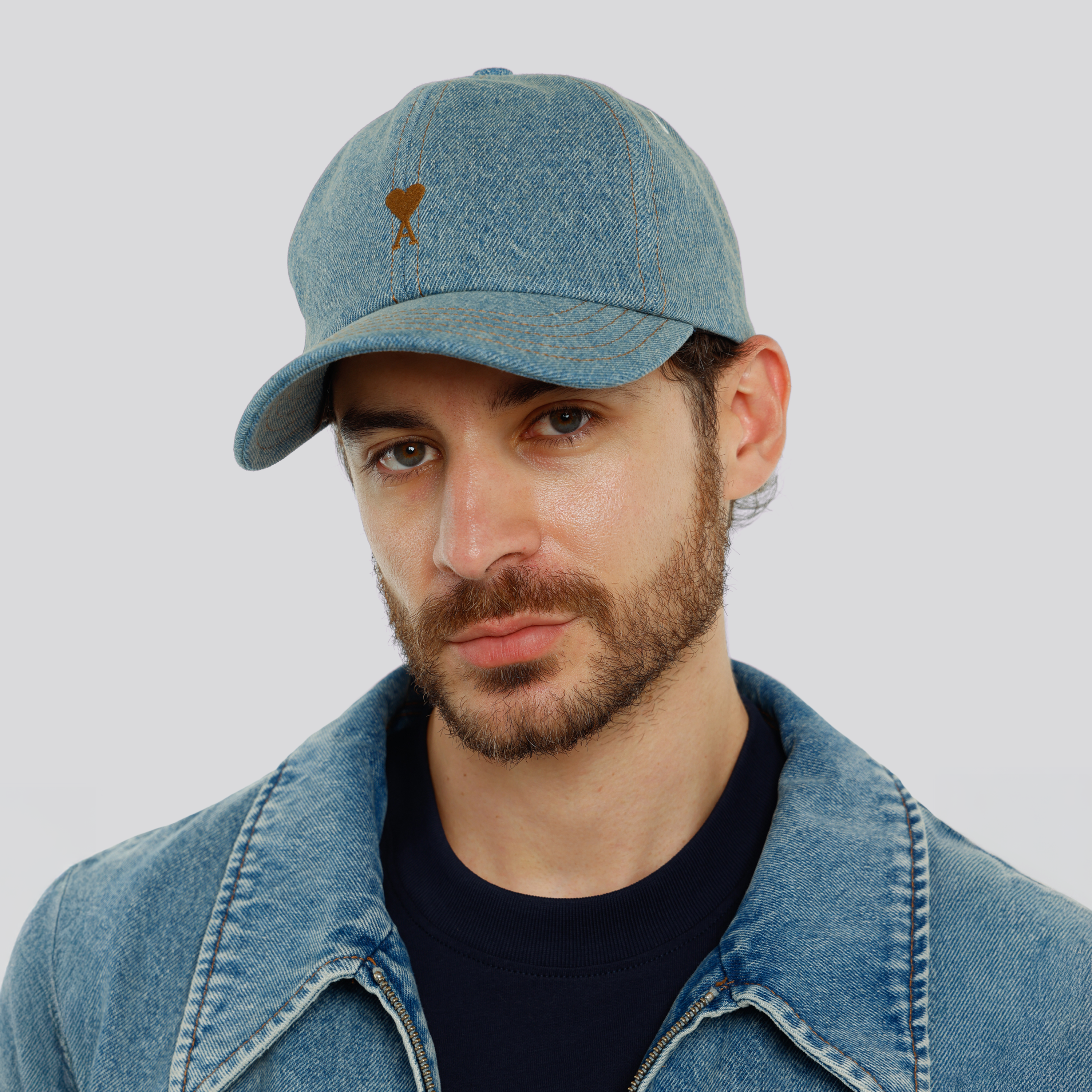 Gorra Denim Ami Paris De Coeur Embroidery