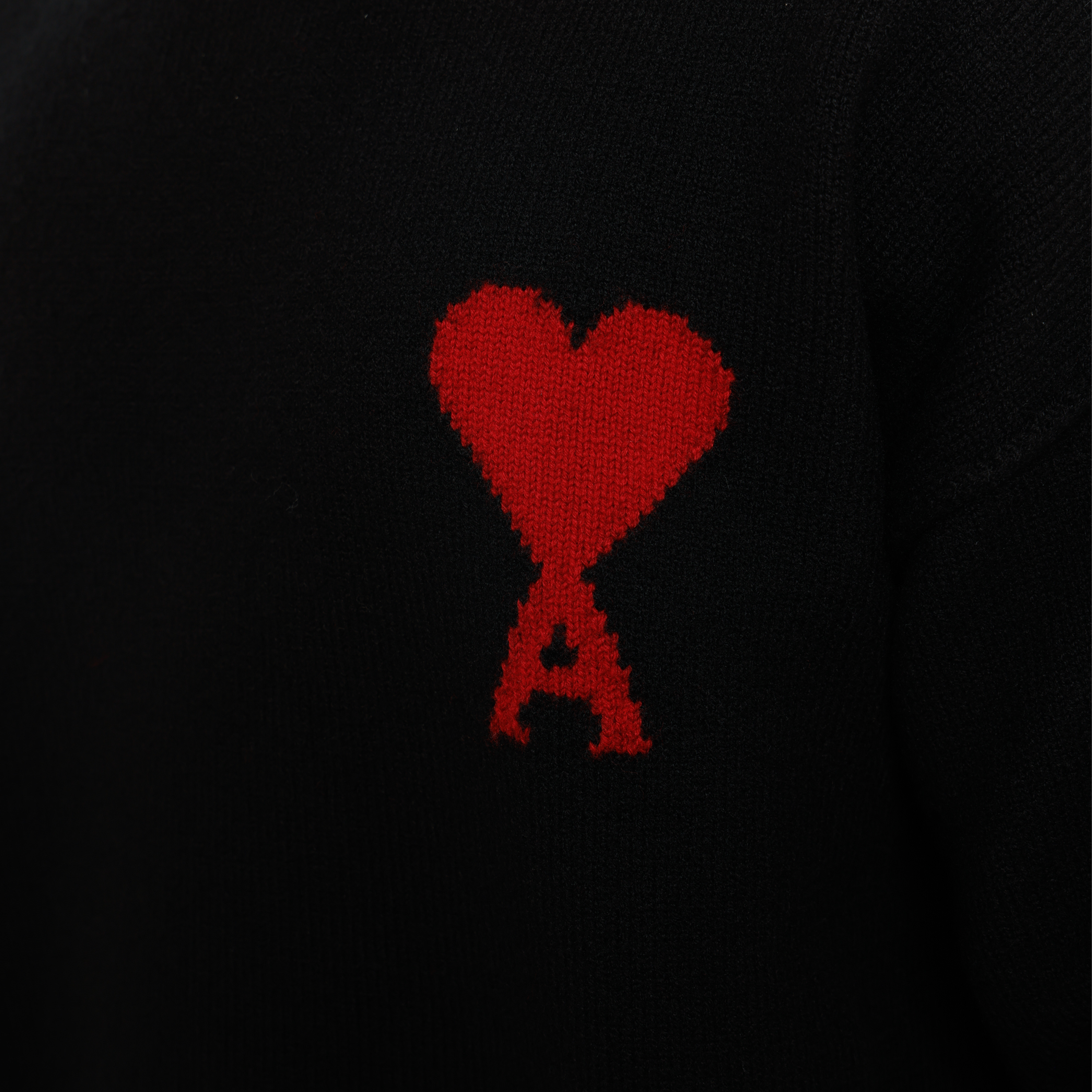 Buzo Negro Ami Paris Contrasted Coeur