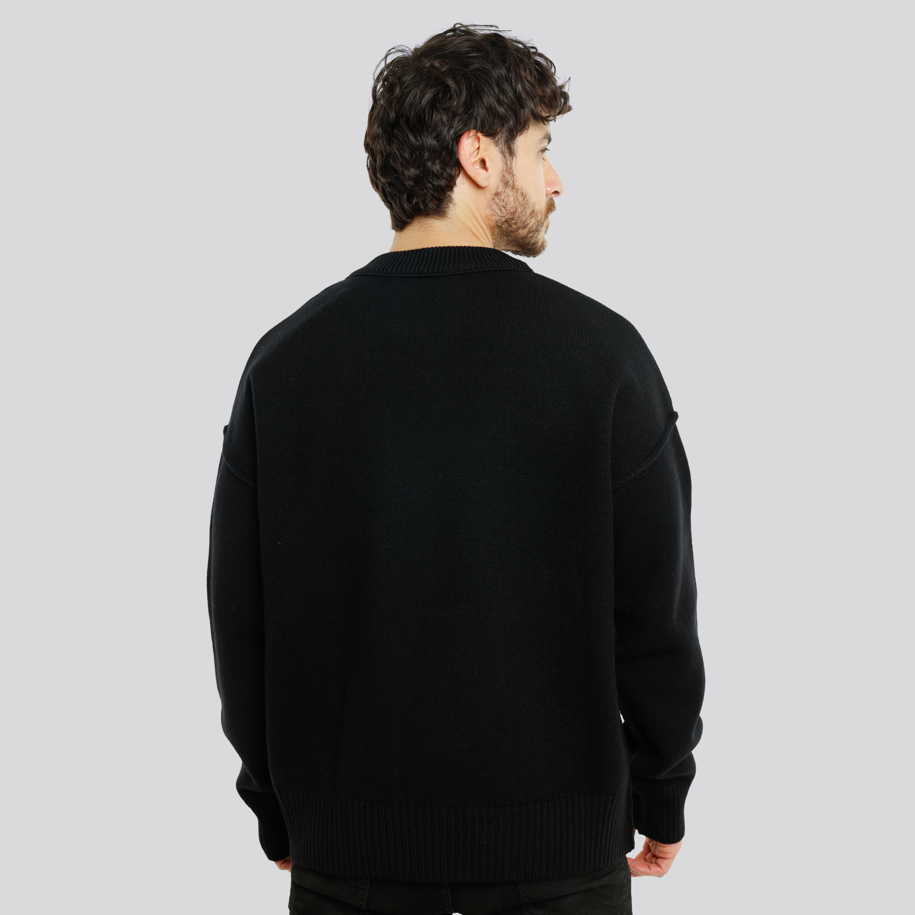 Buzo Negro Ami Paris Contrasted Coeur
