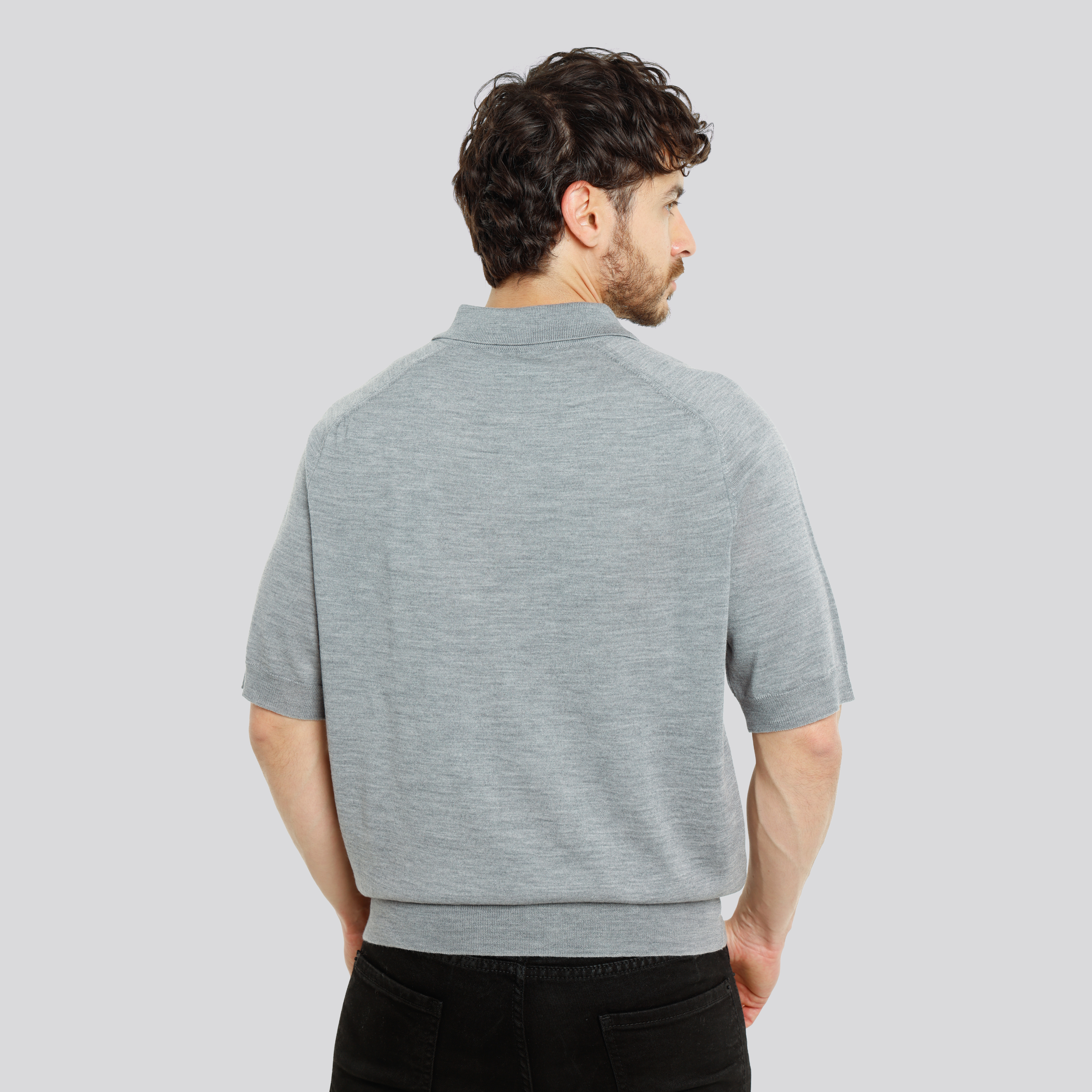 Camiseta Tipo Polo Gris Ami Paris Short Sleeves De Coeur