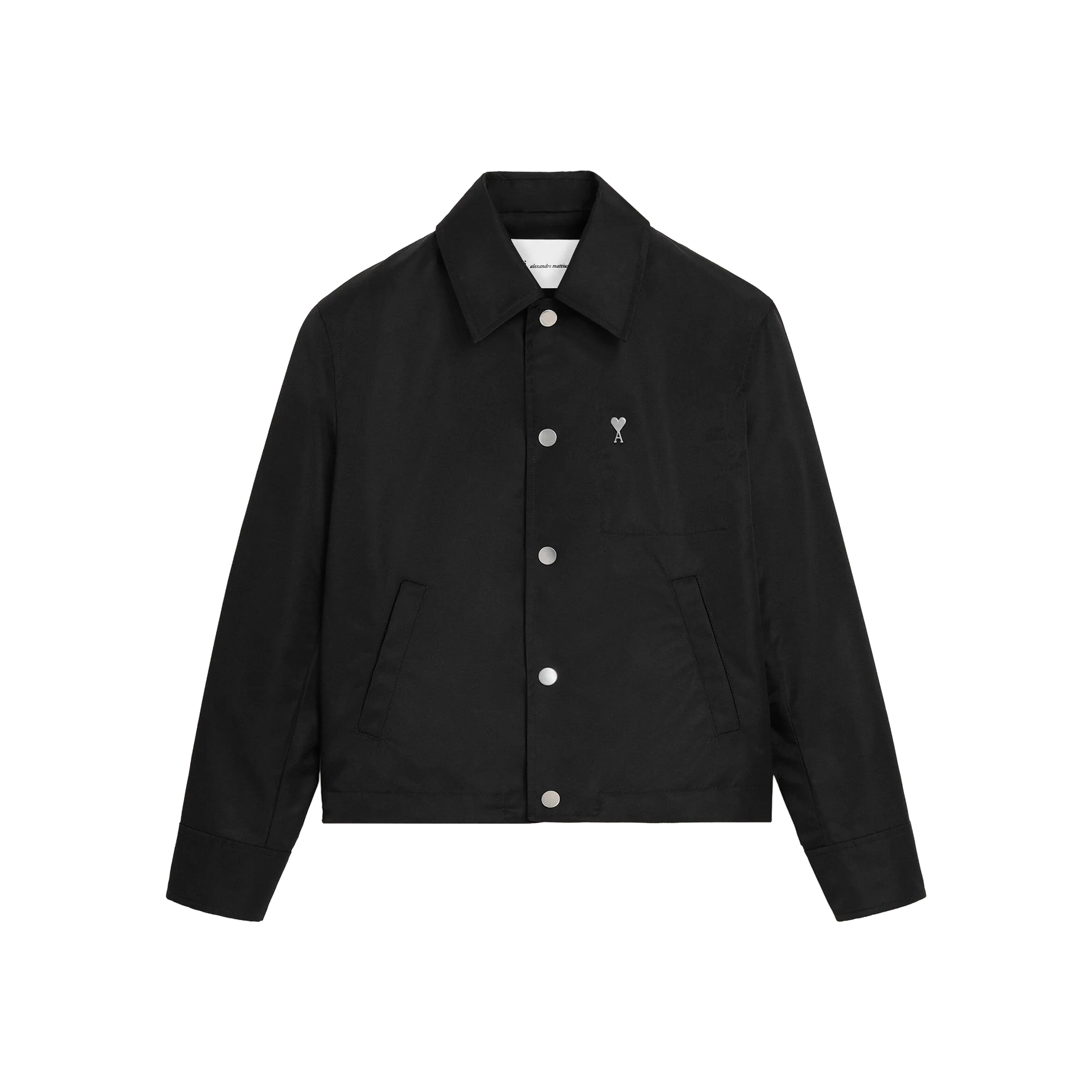 Chaqueta Negra Ami Paris Buttoned Nylon