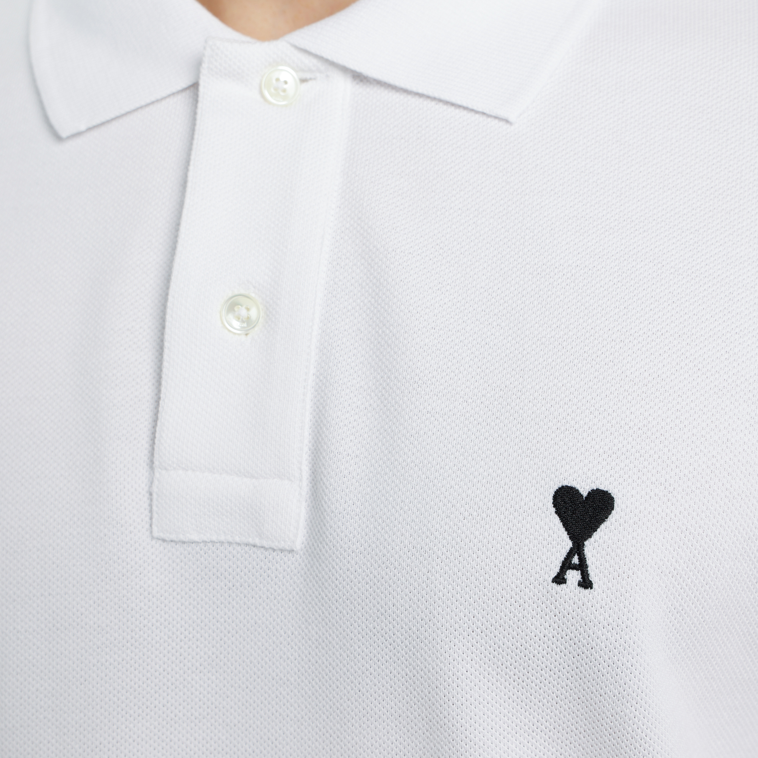 Camiseta Tipo Polo Blanco Ami Paris De Coeur