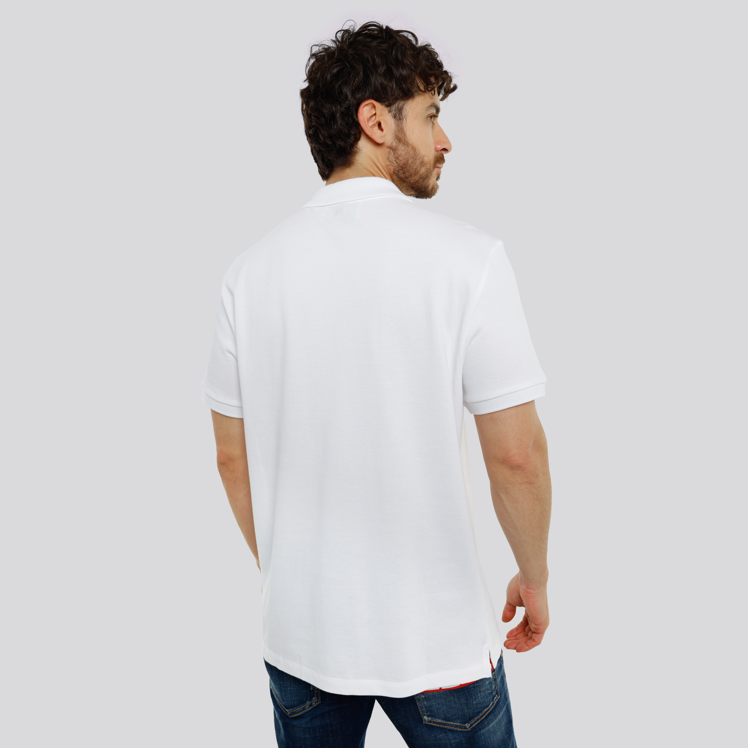 Camiseta Tipo Polo Blanco Ami Paris De Coeur