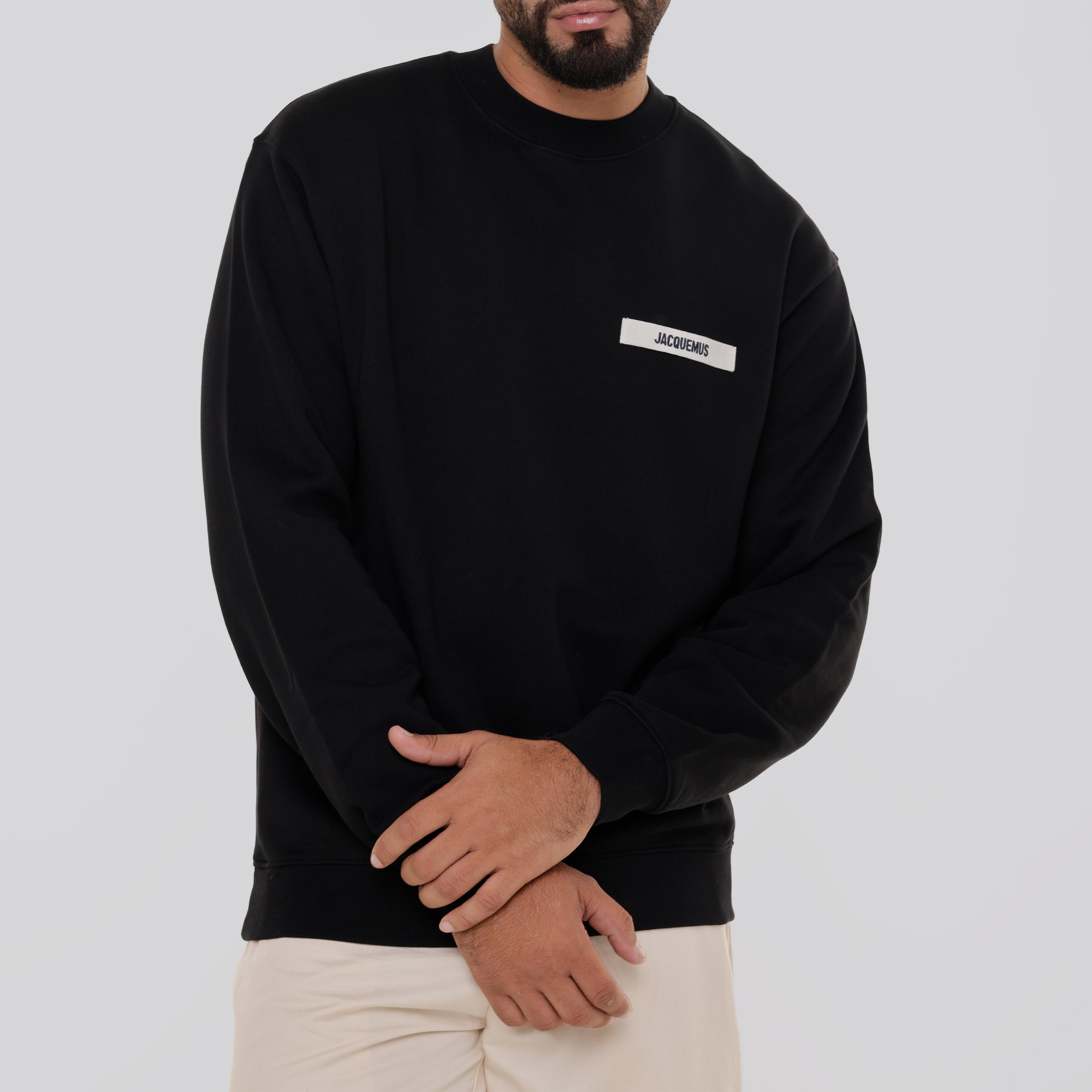 Buzo Negro Jacquemus Le Sweatshirt Gros Grain