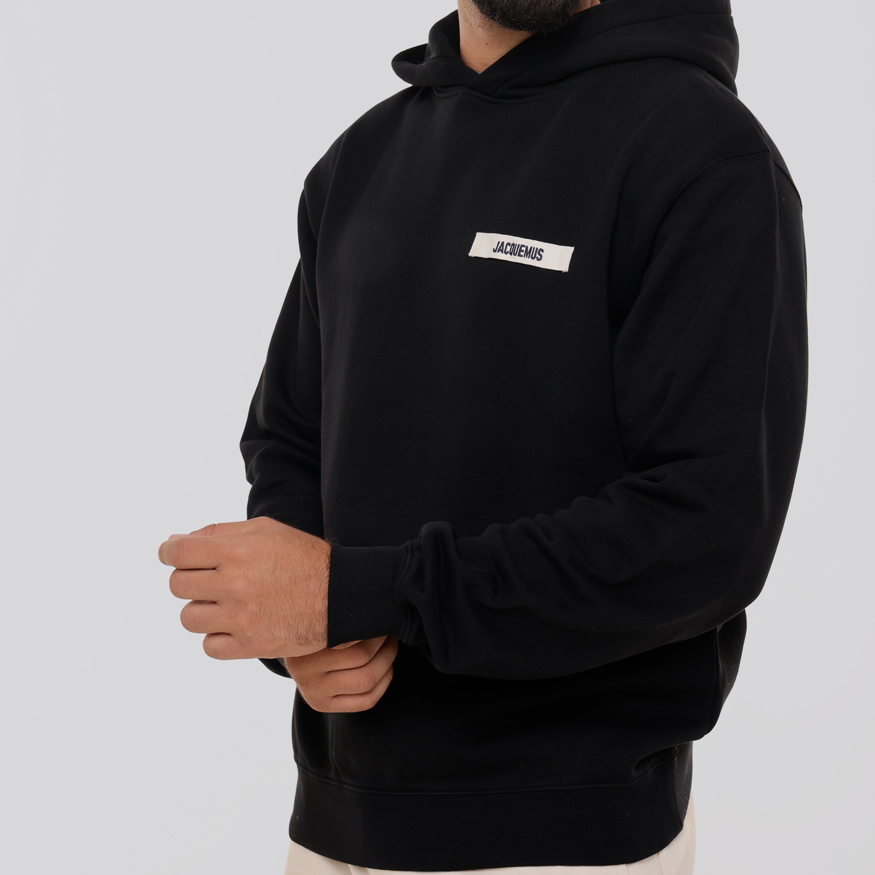 Buzo Tipo Hoddie Negro Jacquemus Le Hoodie Gros Grain