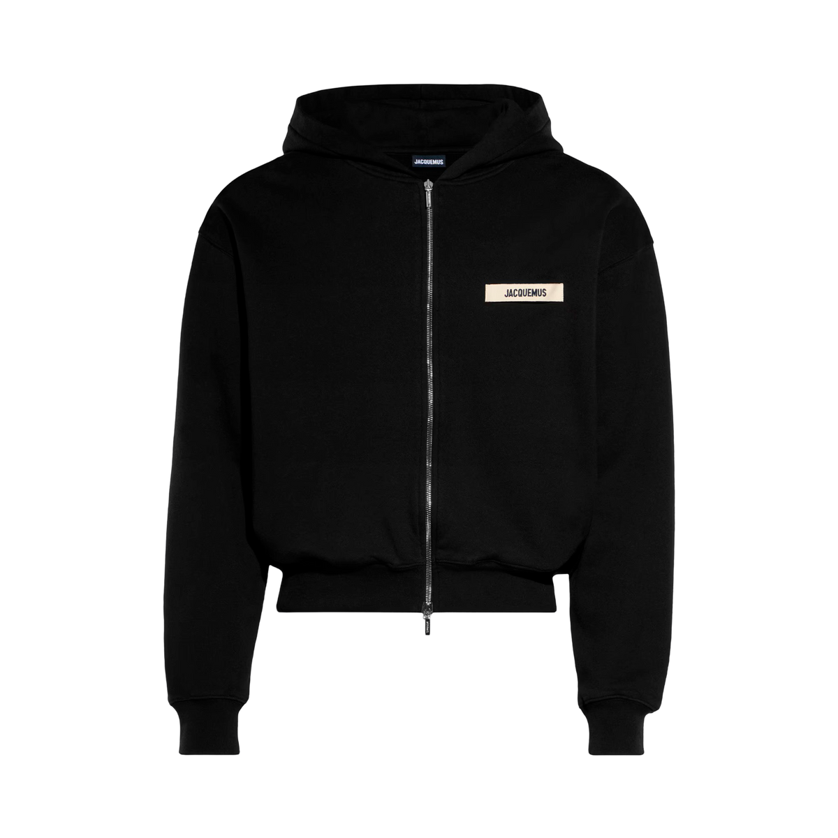 Chaqueta Negra Jacquemus Le Hoodie Zip Gros Grain