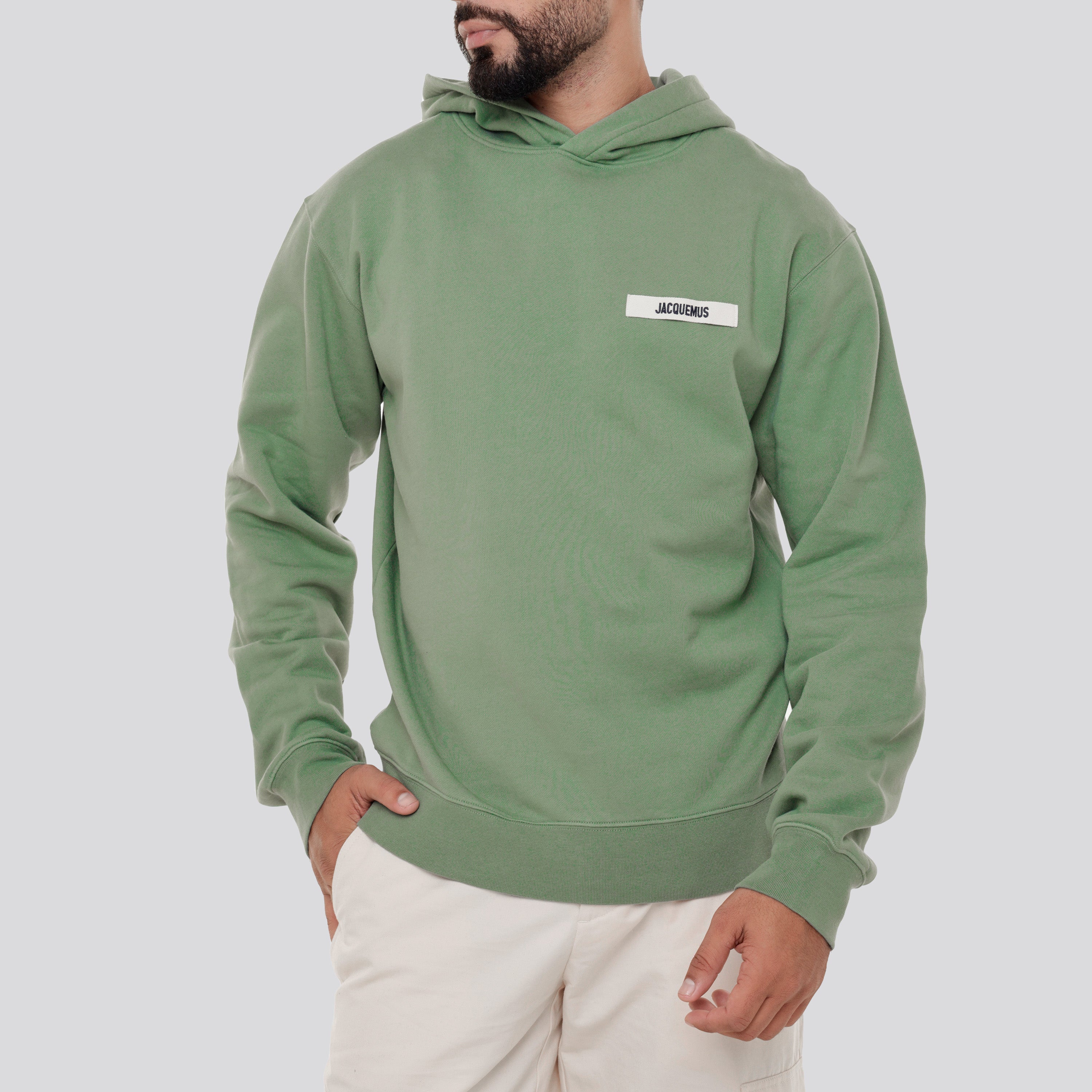 Buzo Tipo Hoddie Verde Jacquemus Le Hoodie Gros Grain