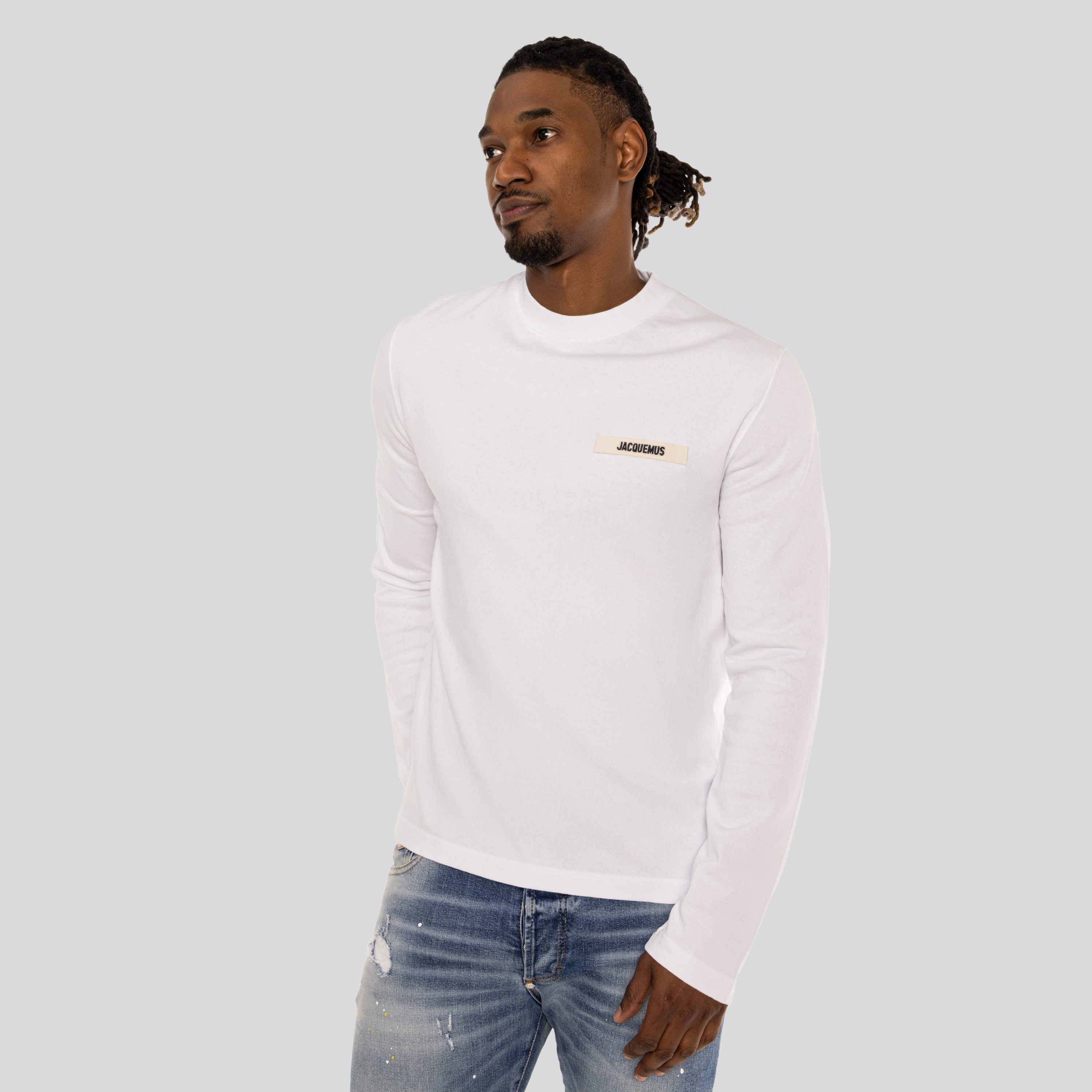 Camiseta Blanco Jacquemus Le Tshirt Gros Grain Long Sleeves