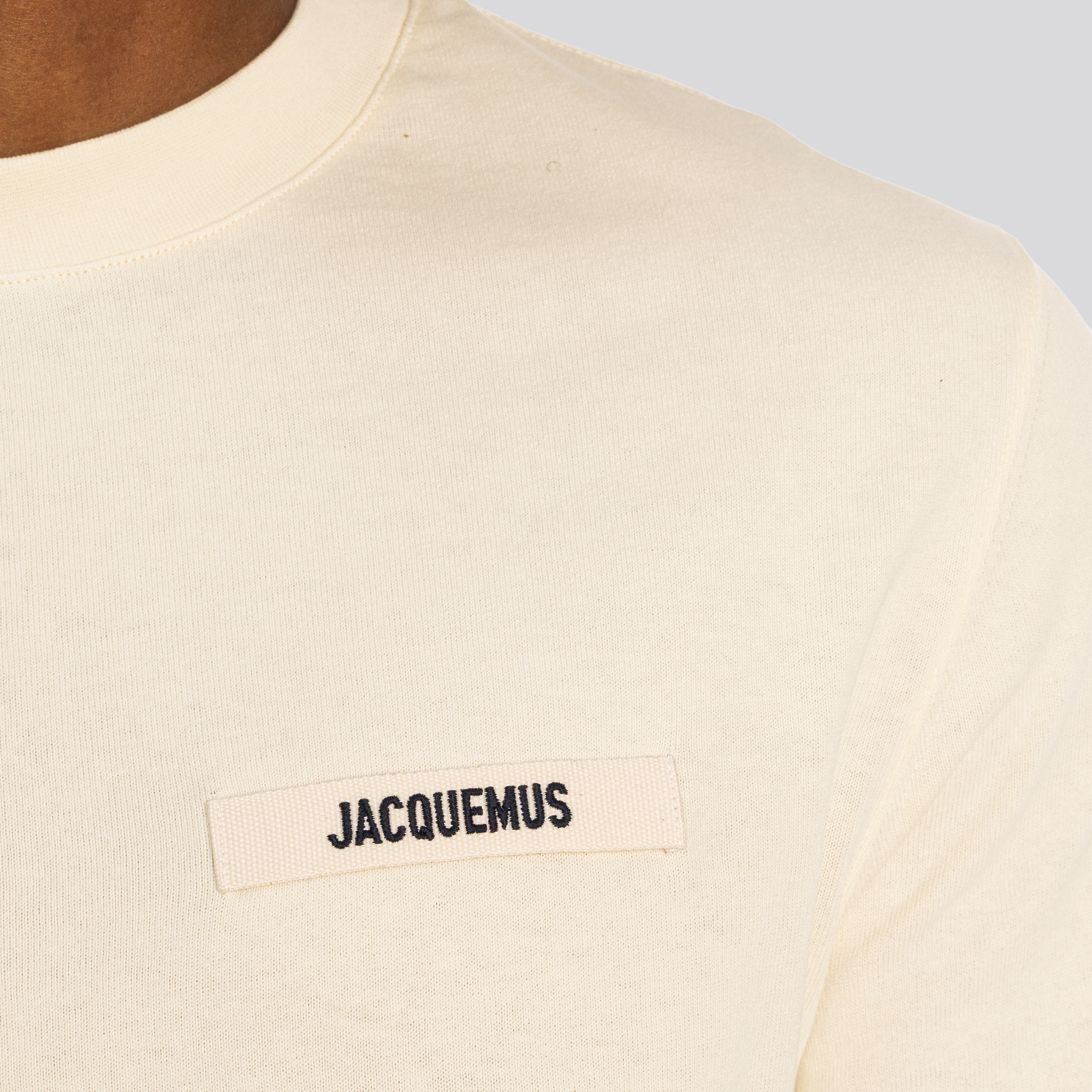 Camiseta Beige Jacquemus Le Tshirt Gros Grain Long Sleeves