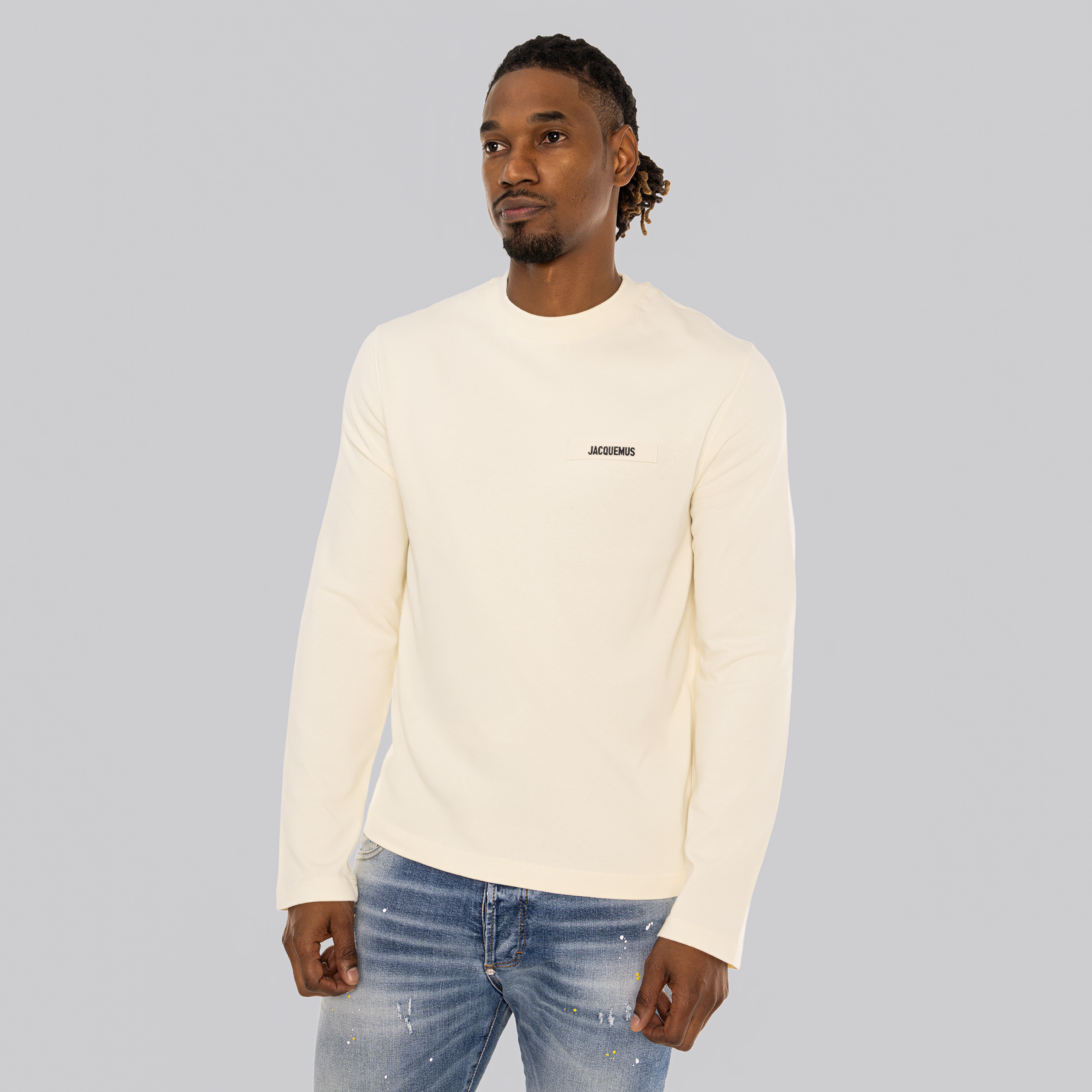 Camiseta Beige Jacquemus Le Tshirt Gros Grain Long Sleeves